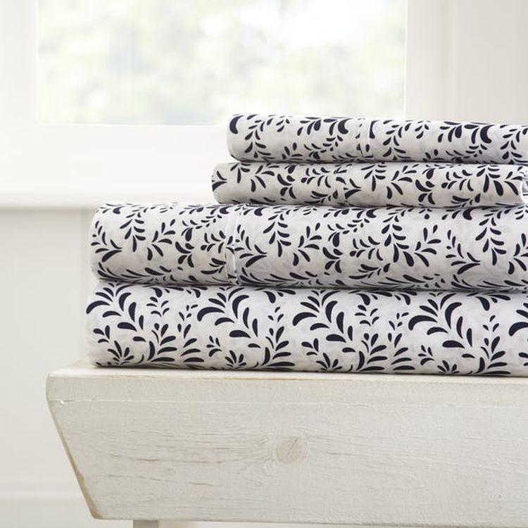 Premium Sheet Sets - Navy Vine Queen 4 Piece 2