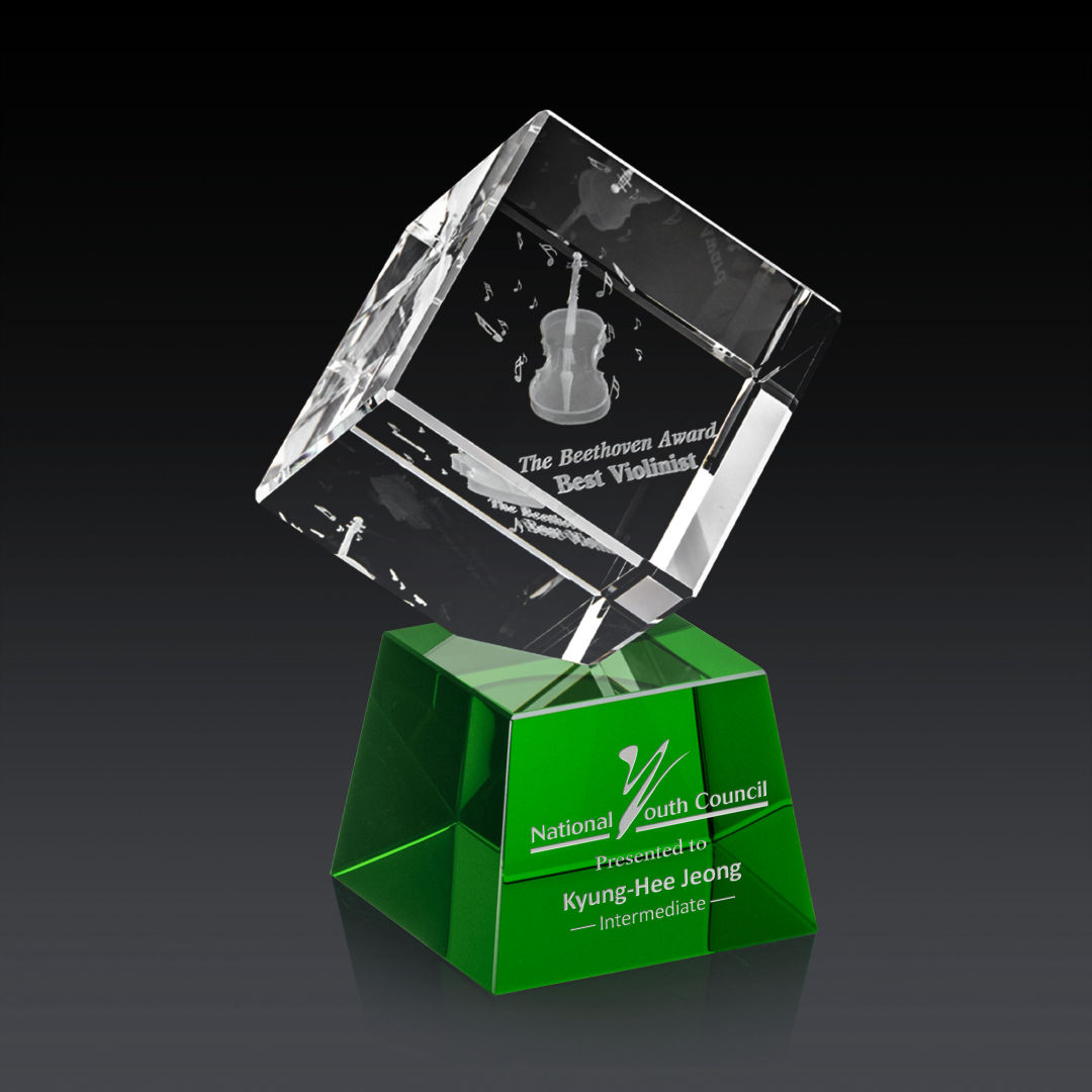 Burrill 3D Award on Robson Base - Green 3
