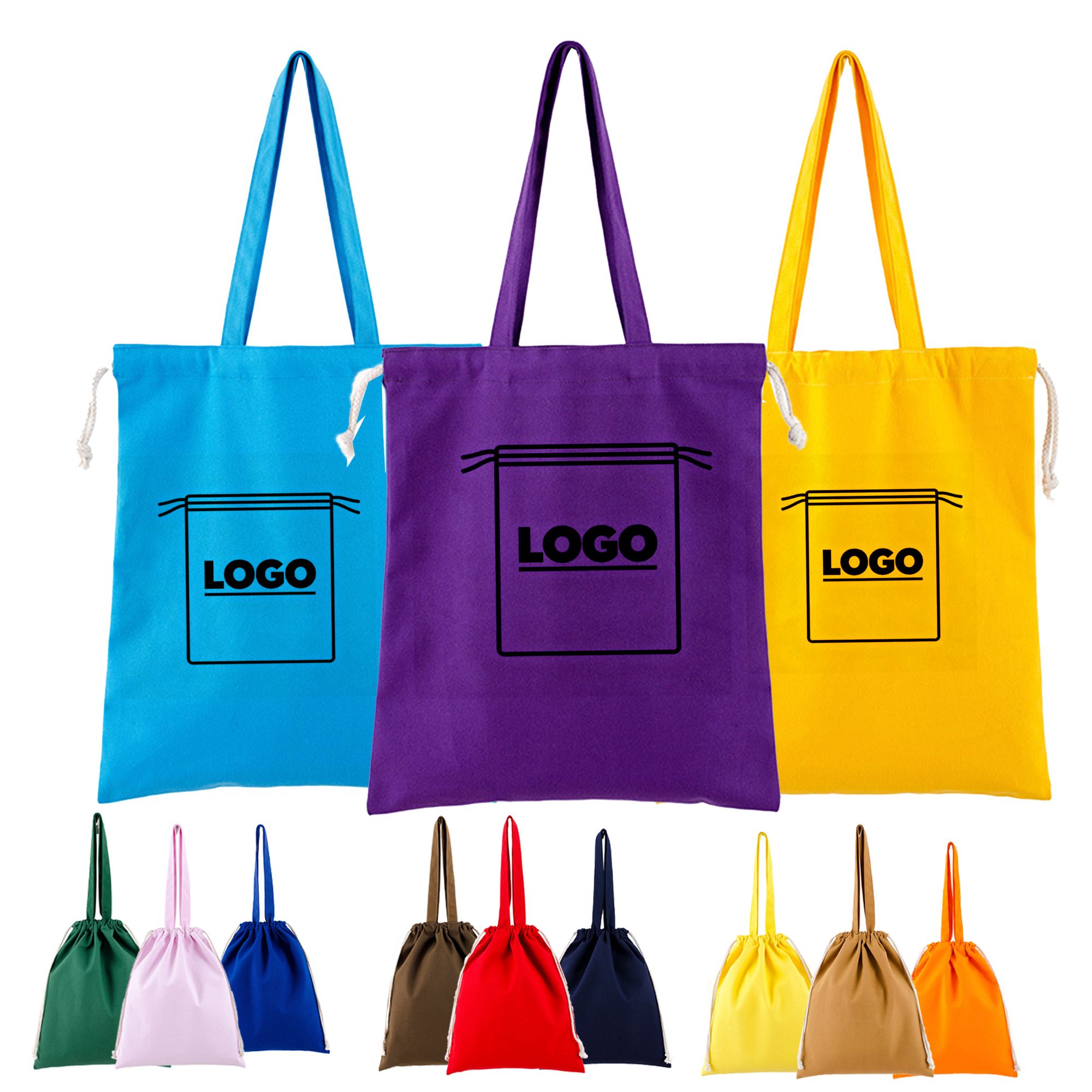 Drawstring Canvas Tote Bag 7