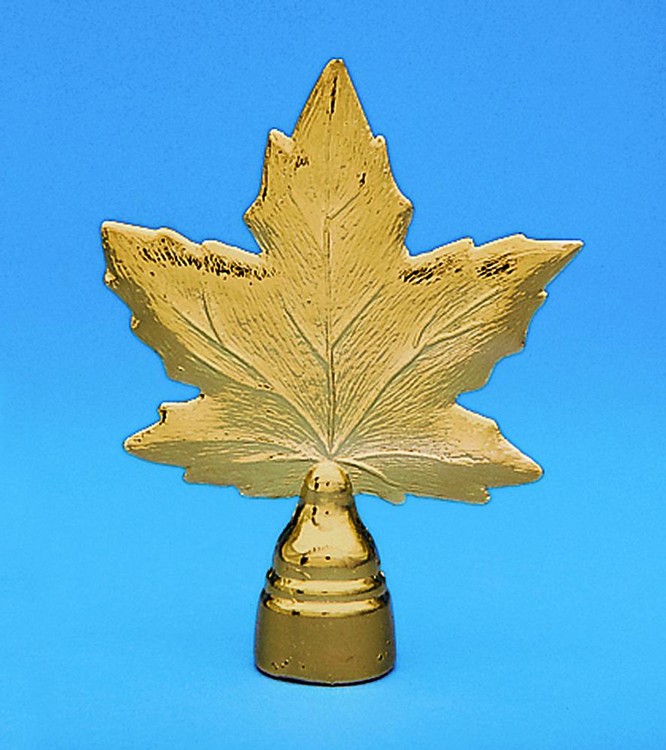 Golden Plated Canadian Maple Leaf Indoor Flag Pole Ornament 2