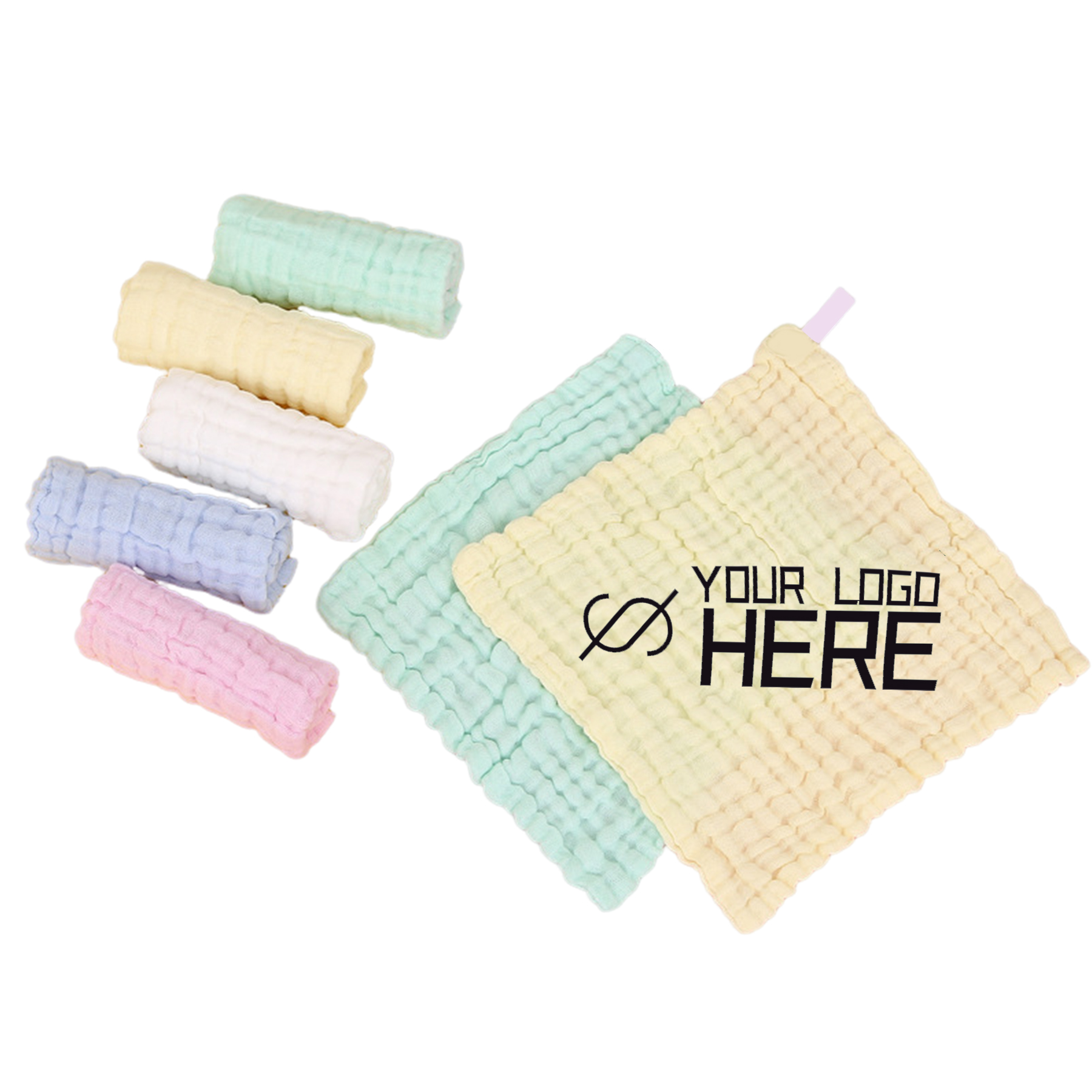 Six Layers Gauze Solid Color Cotton Burping Cloth For Kid 2
