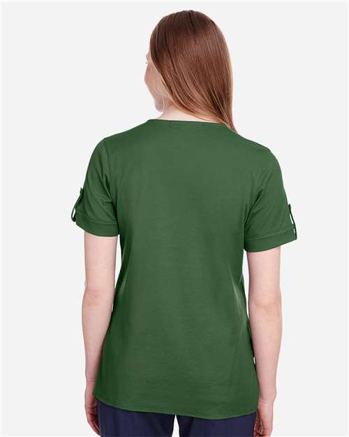 Women's CrownLux Performance® Plaited Rolled Sleeve Shirt - DG20WB 53