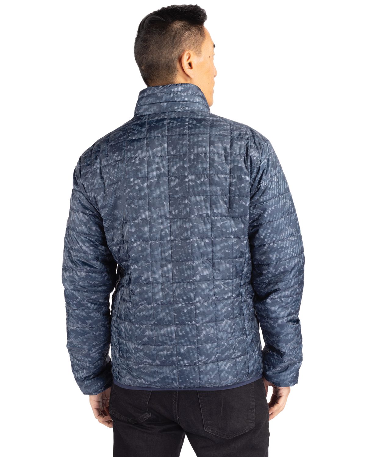 Cutter & Buck Rainier Recycled Insulated Printed Puffer Mens Full Zip Jacket 20
