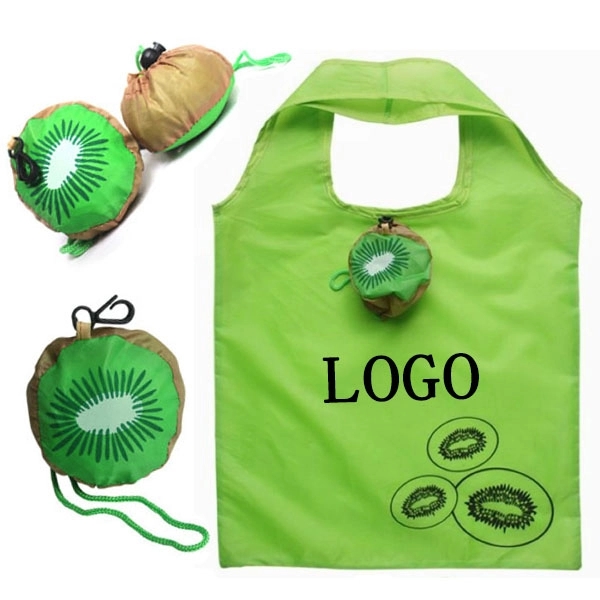 Kiwi Fruit Shape Foldable Shopping Bag, custom tote bag with logo imprint 3