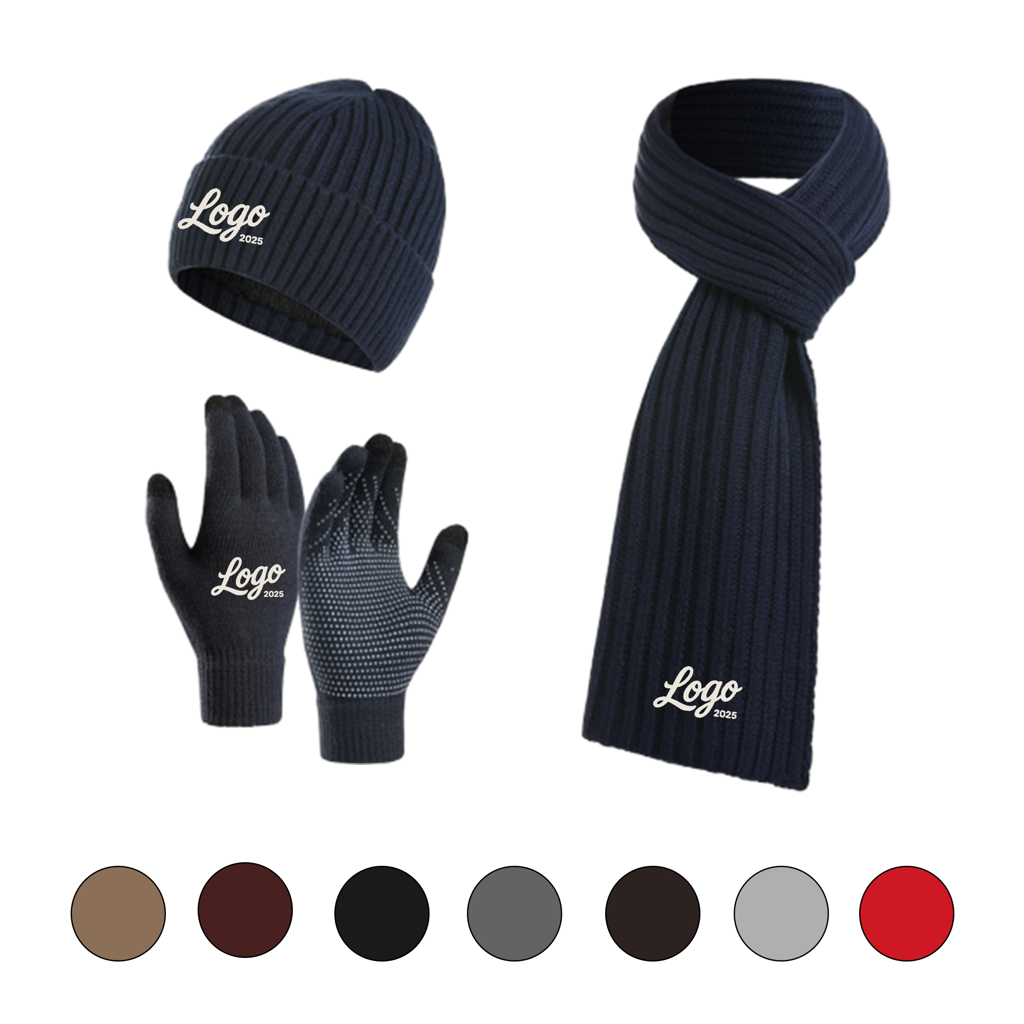 Winter Hat, Scarf & Touchscreen Gloves Set 2