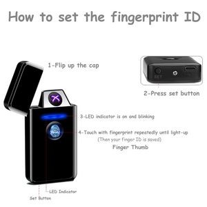 Modern Electric Arc Lighter With Top Fingerprint ID Touch Activation 14