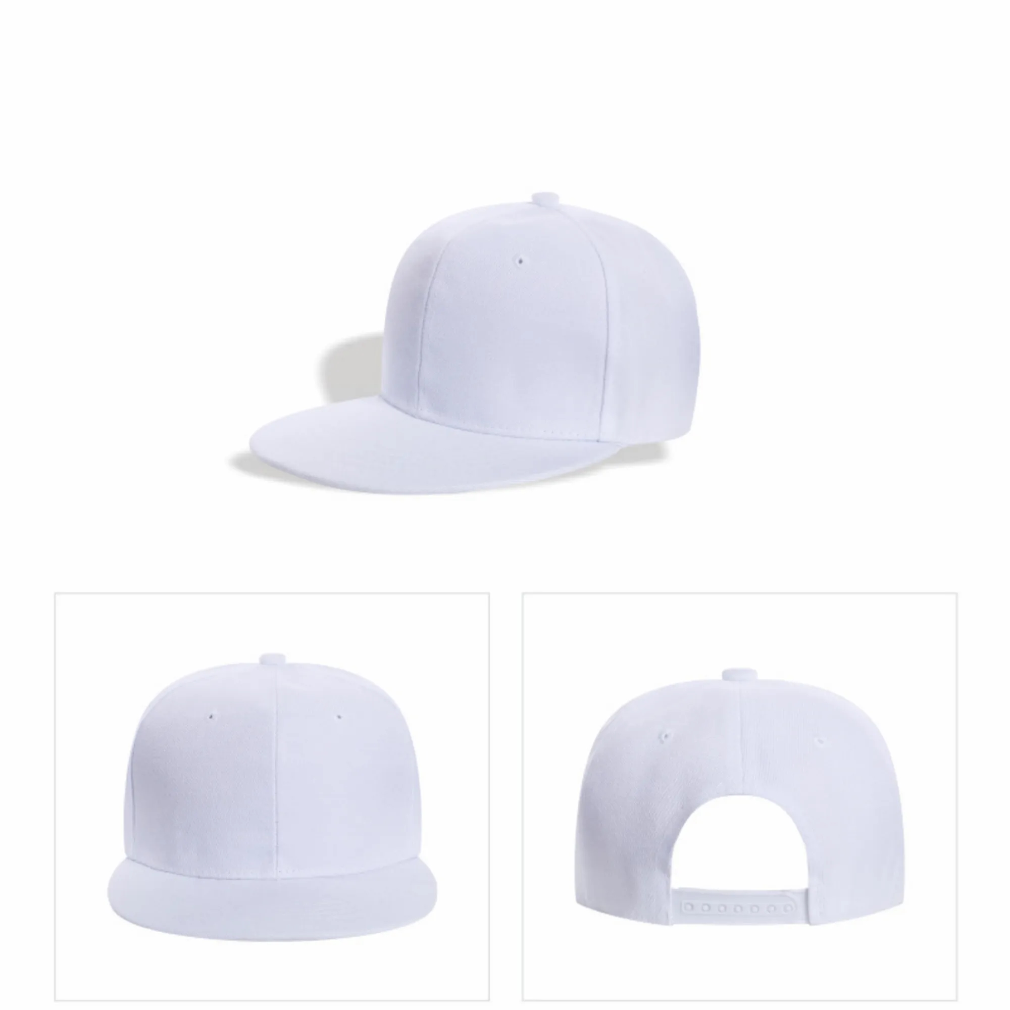 Custom 6 Panel Flat Bill Trucker Cap With Plastic Snapback 5