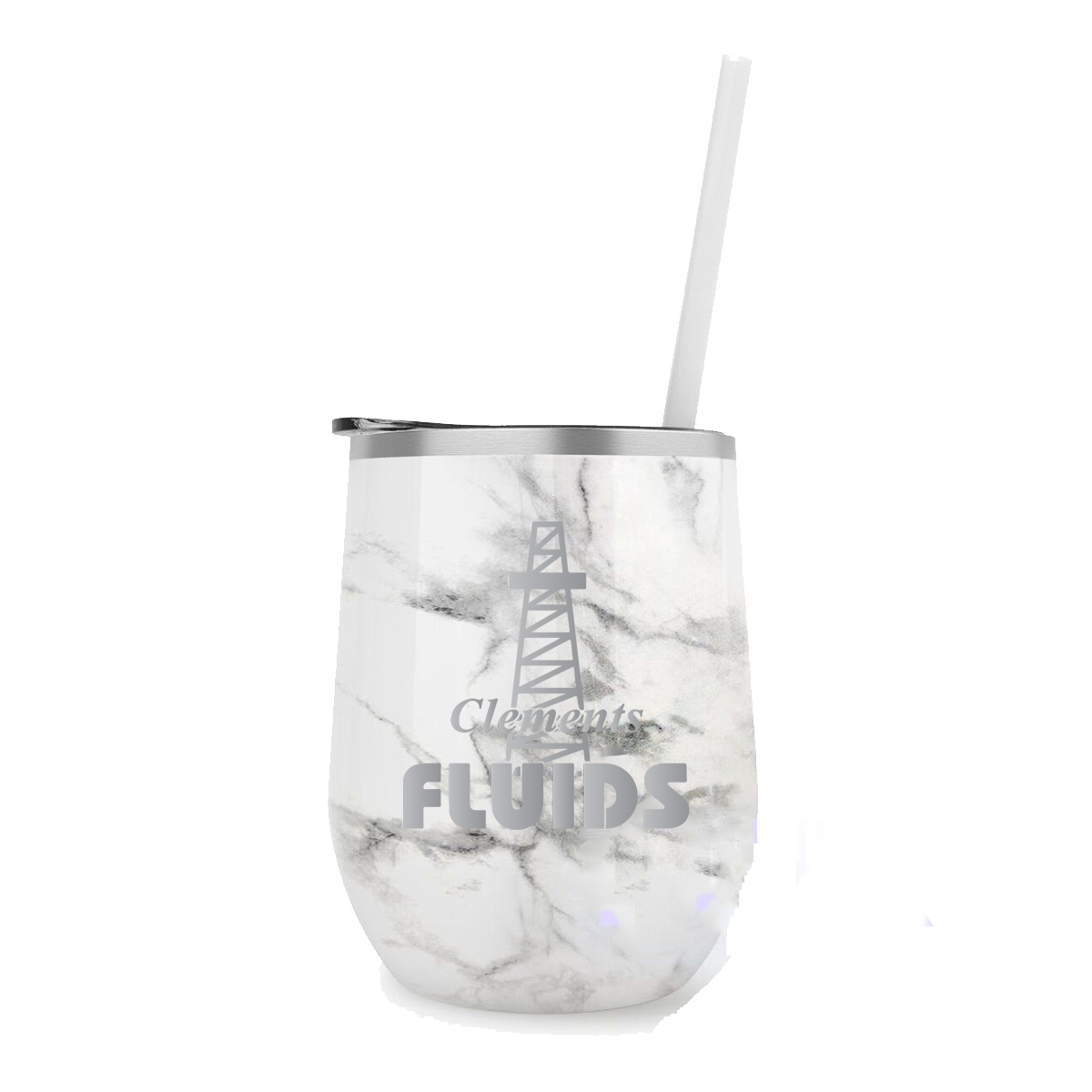 12 Oz. Maars Gray Marble Bev Steel Stainless Steel Wine Tumbler