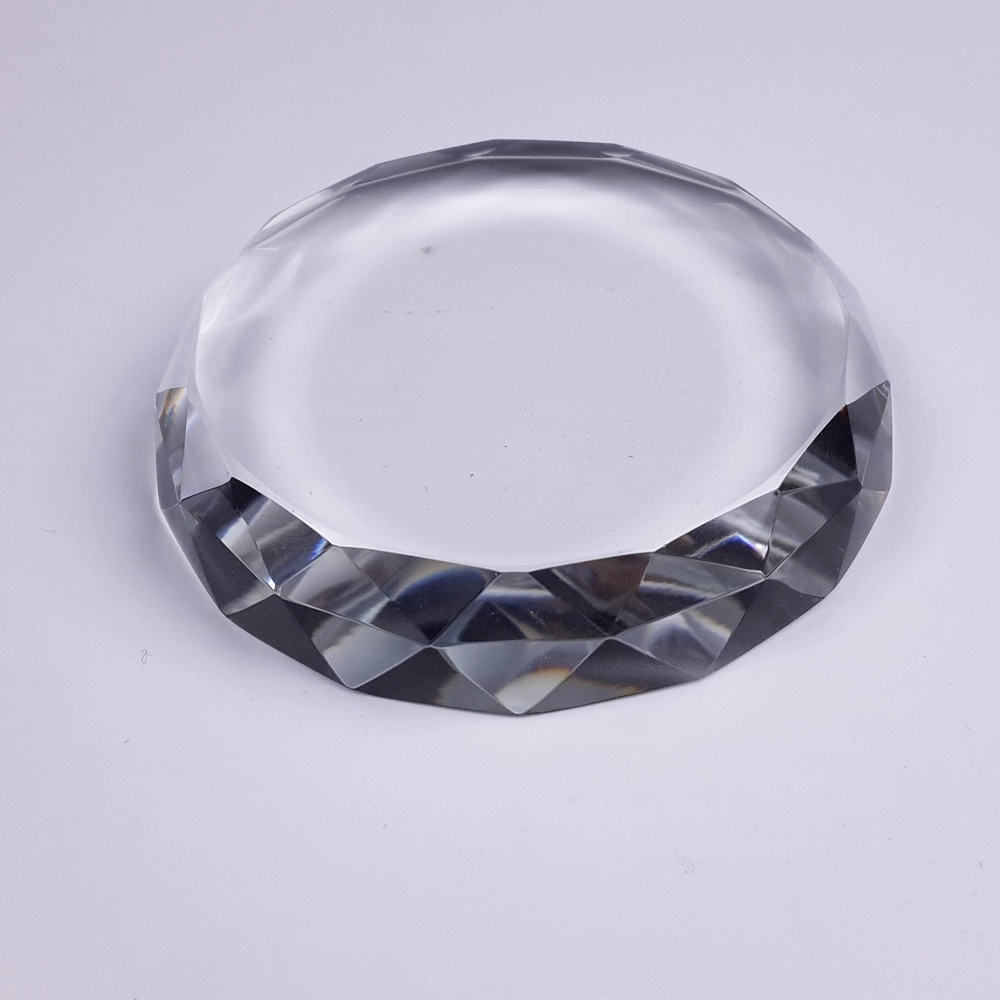 Cut Circle Crystal Customized Paperweight 5
