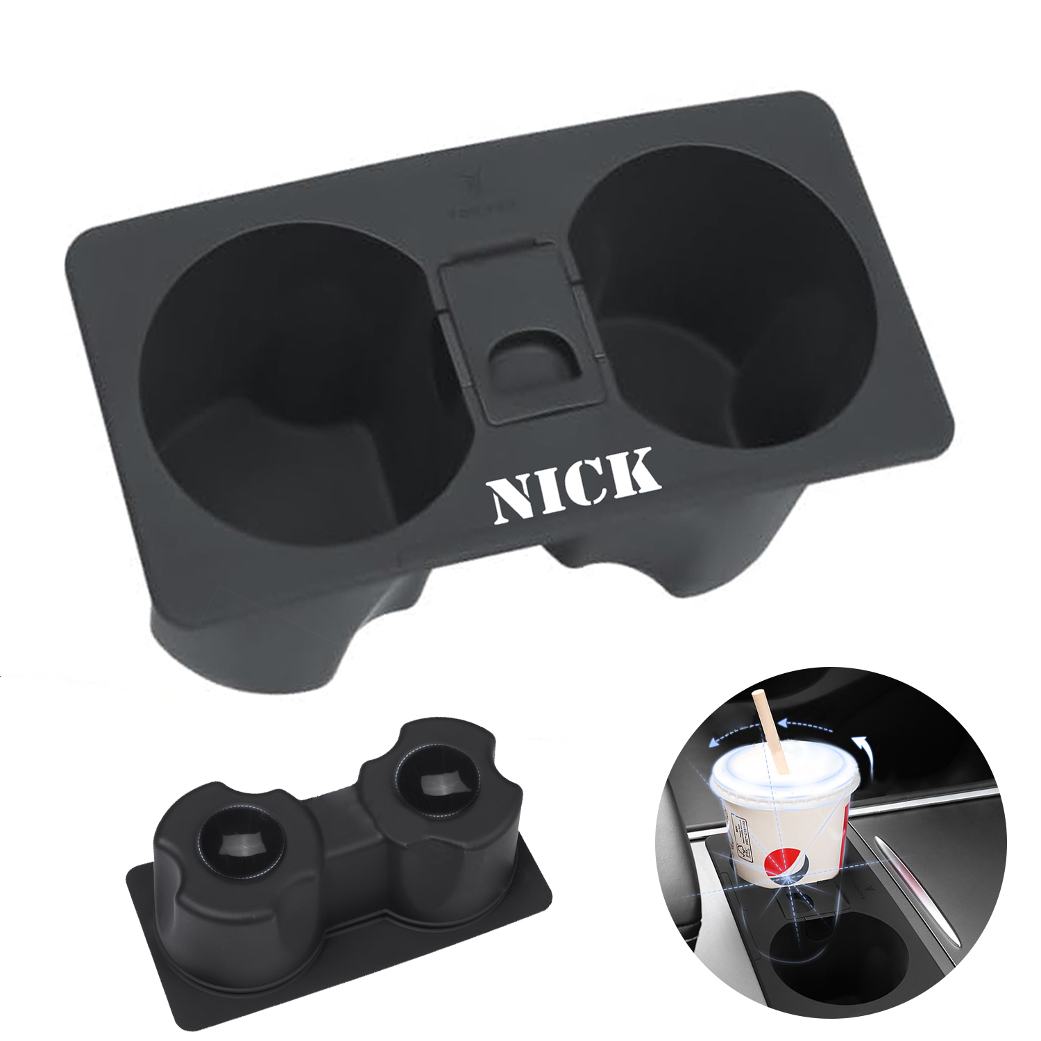 Silicone Center Console Car Cup Holder 2