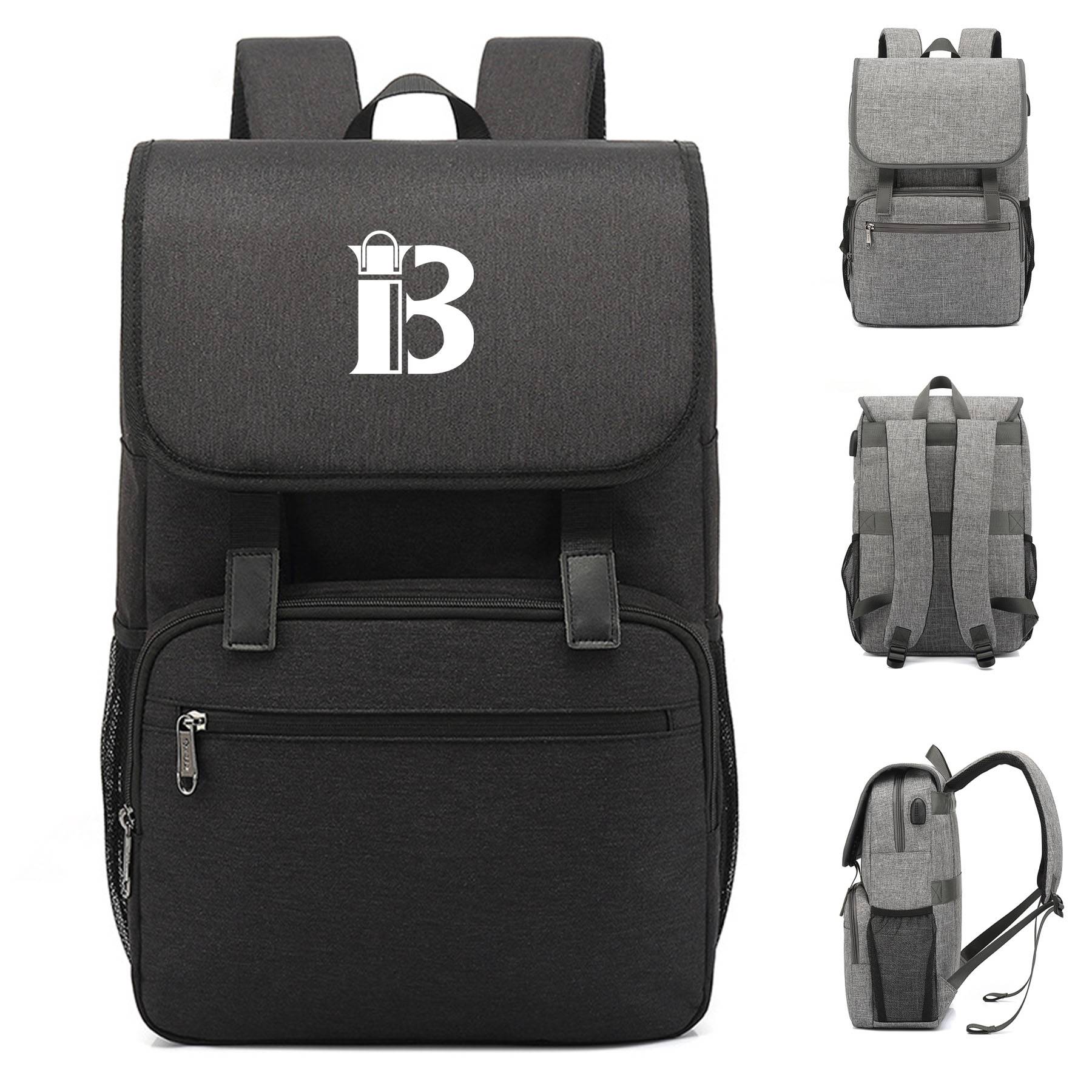 Polyester backpack waterproof with USB charging port 5