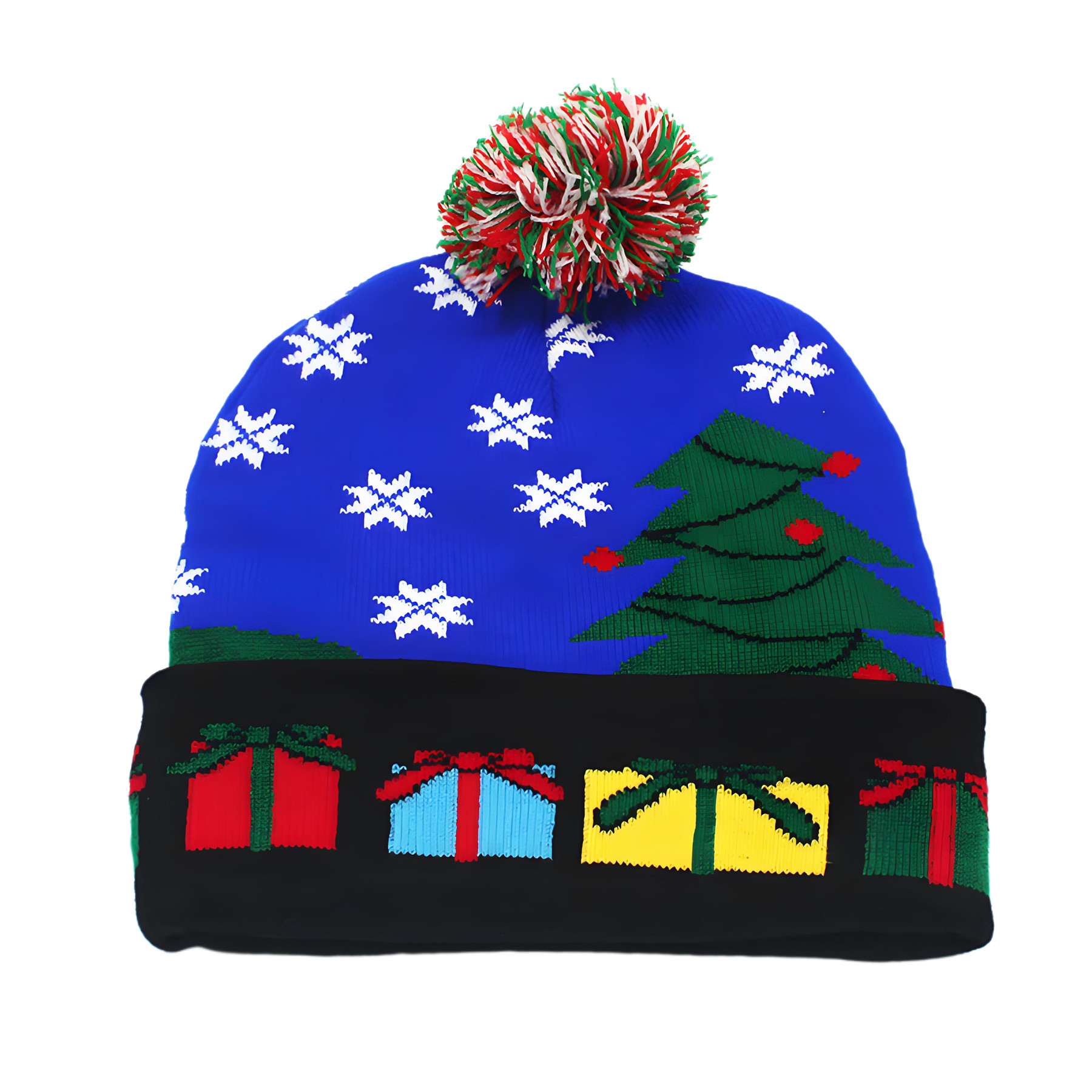 Winter Jacquard Knitted Beanie Hat With Pom 2