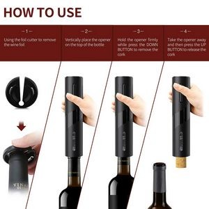 Plastic Black Automatic Electric Wine Opener 14