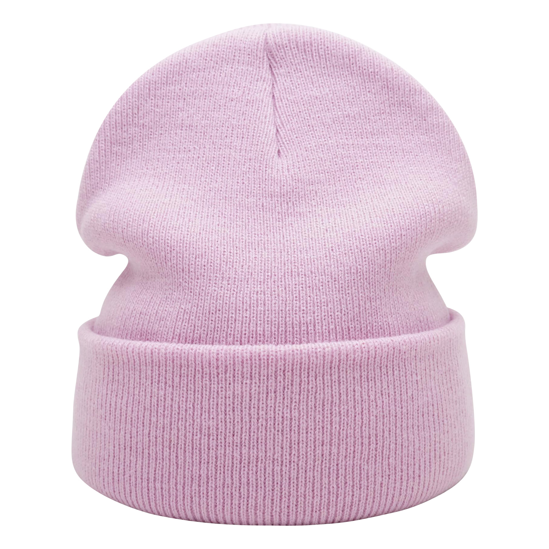 Embroidery Curled Solid Classic Beanie Knitted Cap 7
