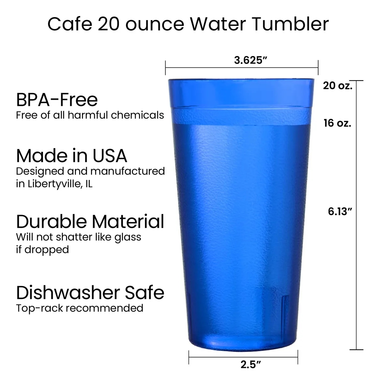 20oz Acrylic Cafe Plastic Reusable Tumblers 5