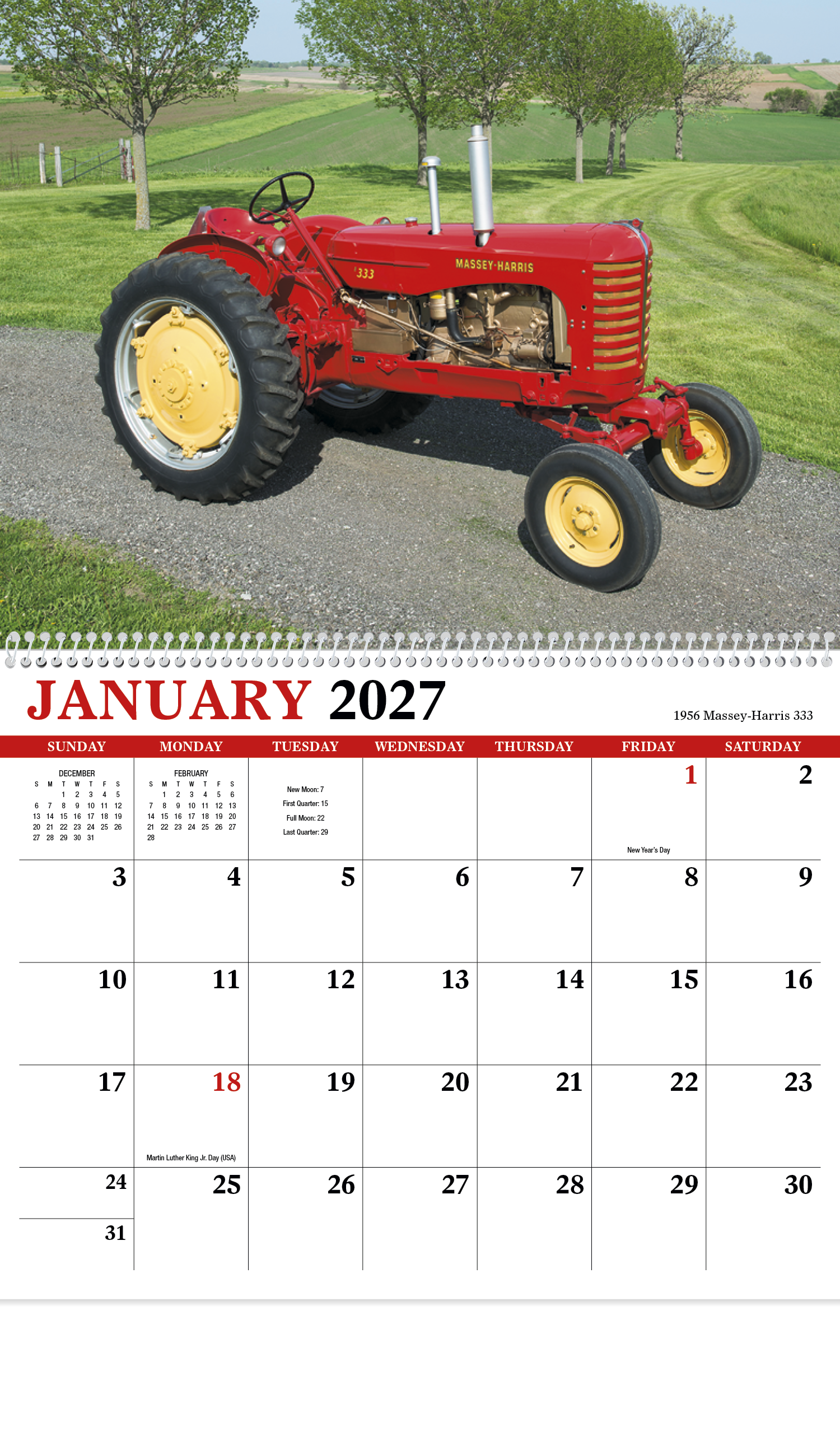 HotLine® Products Vintage Tractors Appointment Calendar - Spiral 47