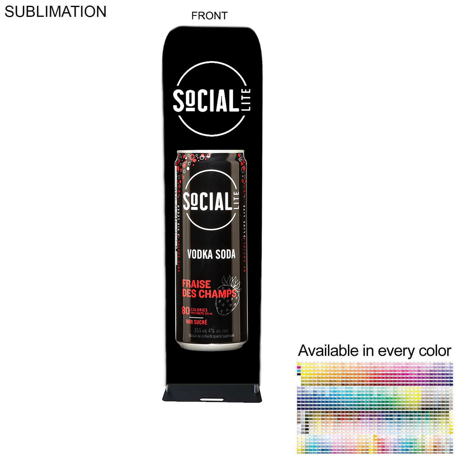 72Hr Fast Ship - Event package, 2'W Fabric banner and Premium 6' tablecloth open back 4