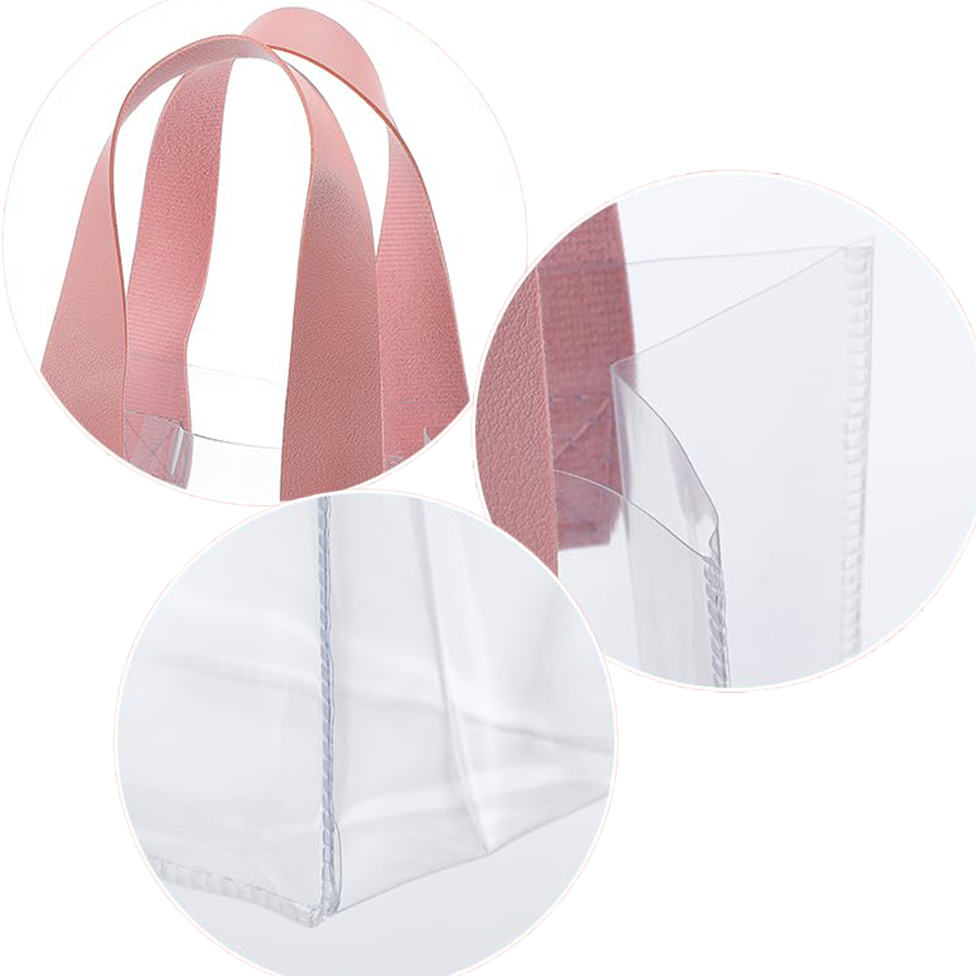 Transparent PVC Tote Bag with PU Handles 6