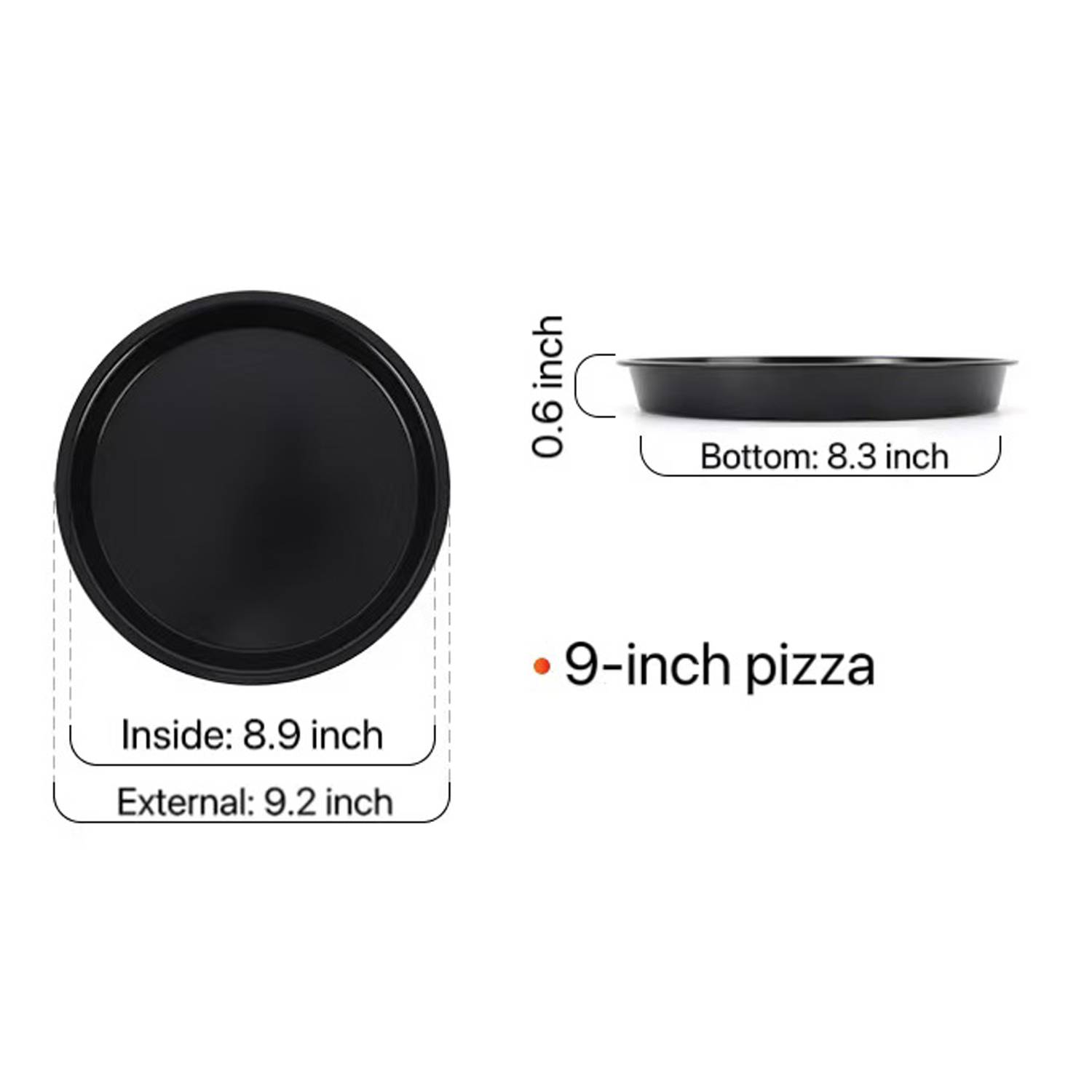 6 Inch Carbon Steel Circular Pizza Baking Pan 2