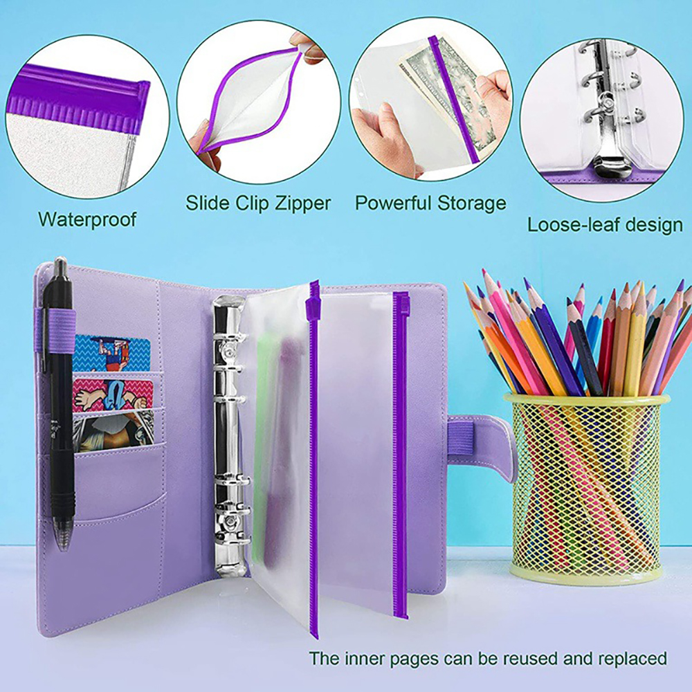 PU Leather 6-Ring Loose Leaf Budget Binder 2