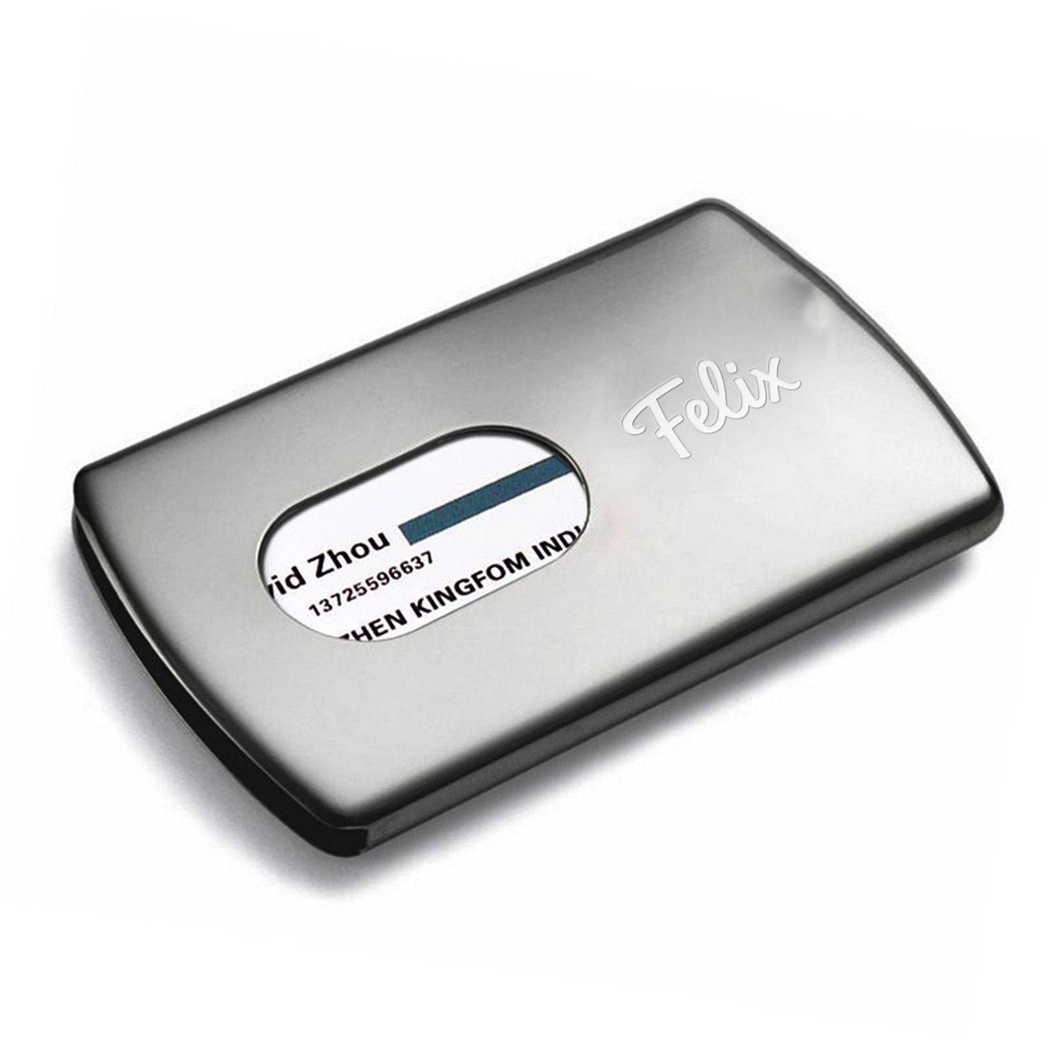 Men's Stainless Steel Business Card Case - Slim & Durable