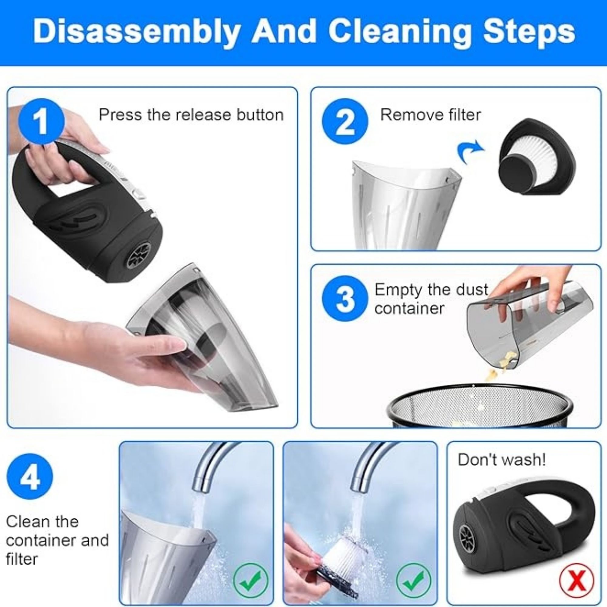 4 In 1 Handheld Vacuum Cleaner Cordless 1