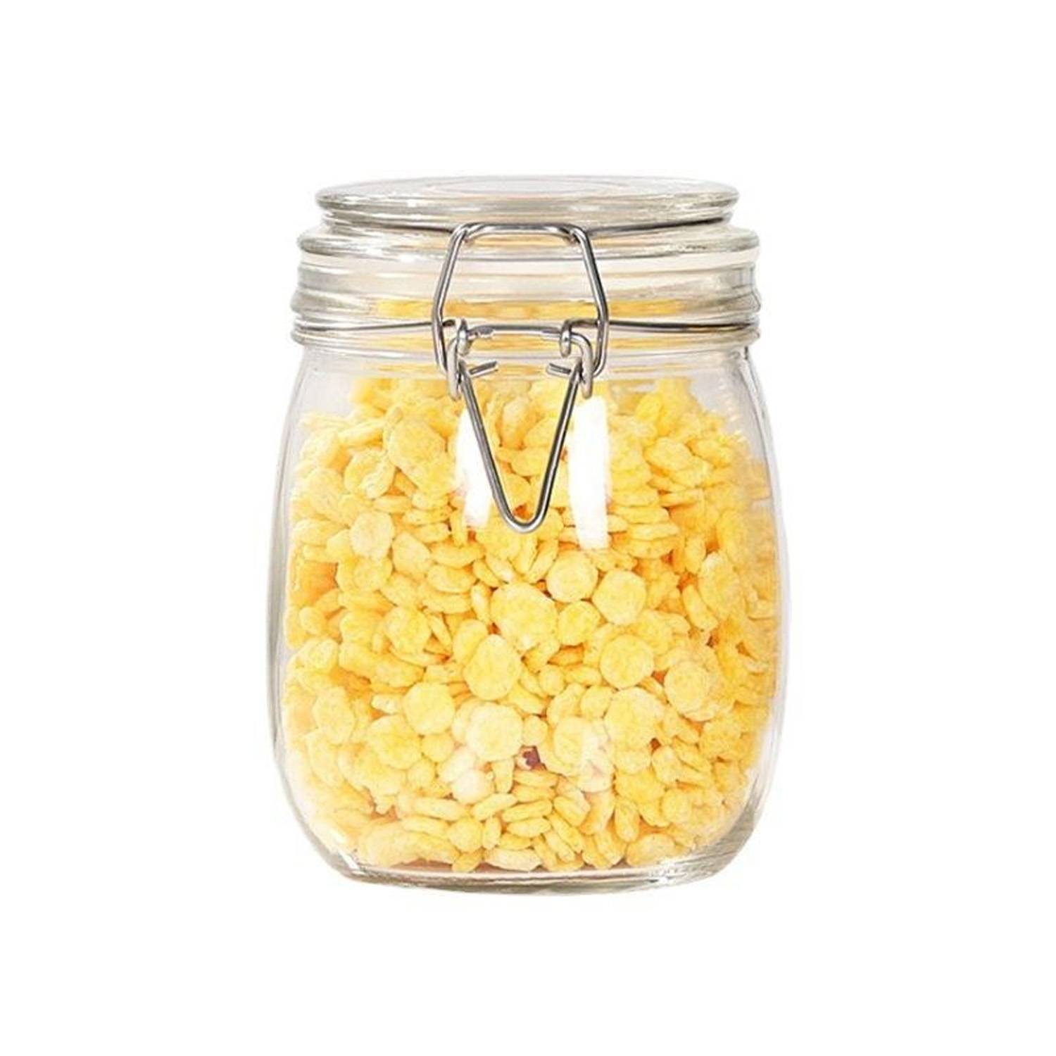 Glass Food Storage Jars With Airtight Clamp Lids 4
