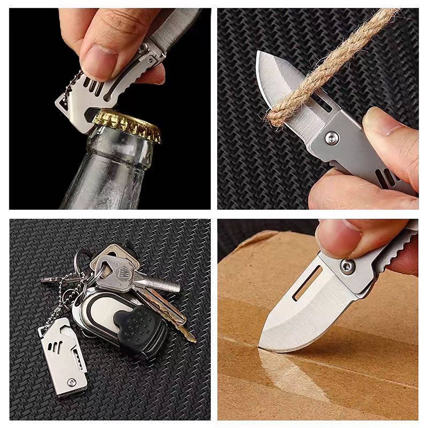Mini Portable Foldable Stainless Steel Knife Keychain 6