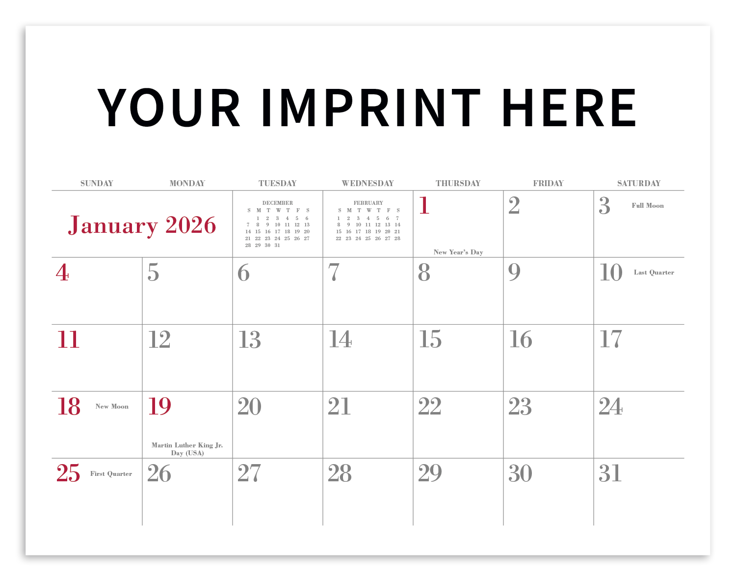 Triumph® Calendars Small Quantity Custom - Stapled Calendar 3