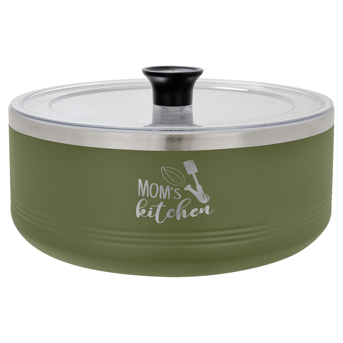 Polar Camel Olive Green 3 Quart Serving Bowl with Lid 3