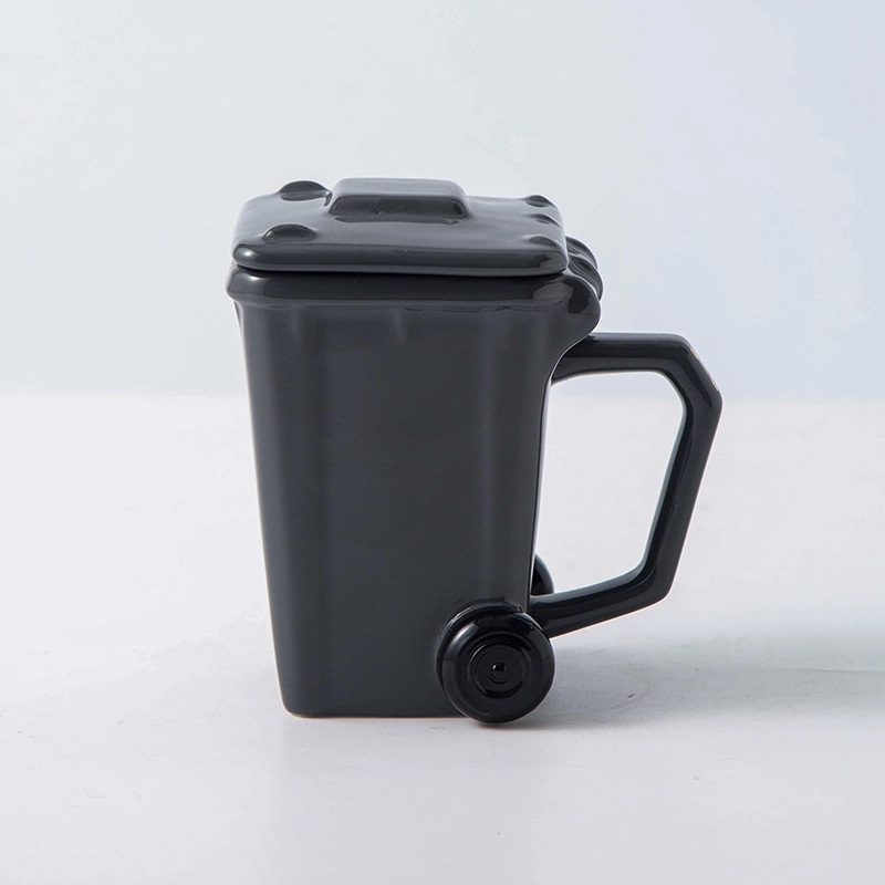 Custom 13.5 oz Ceramic Funny Trash Can Mug 2