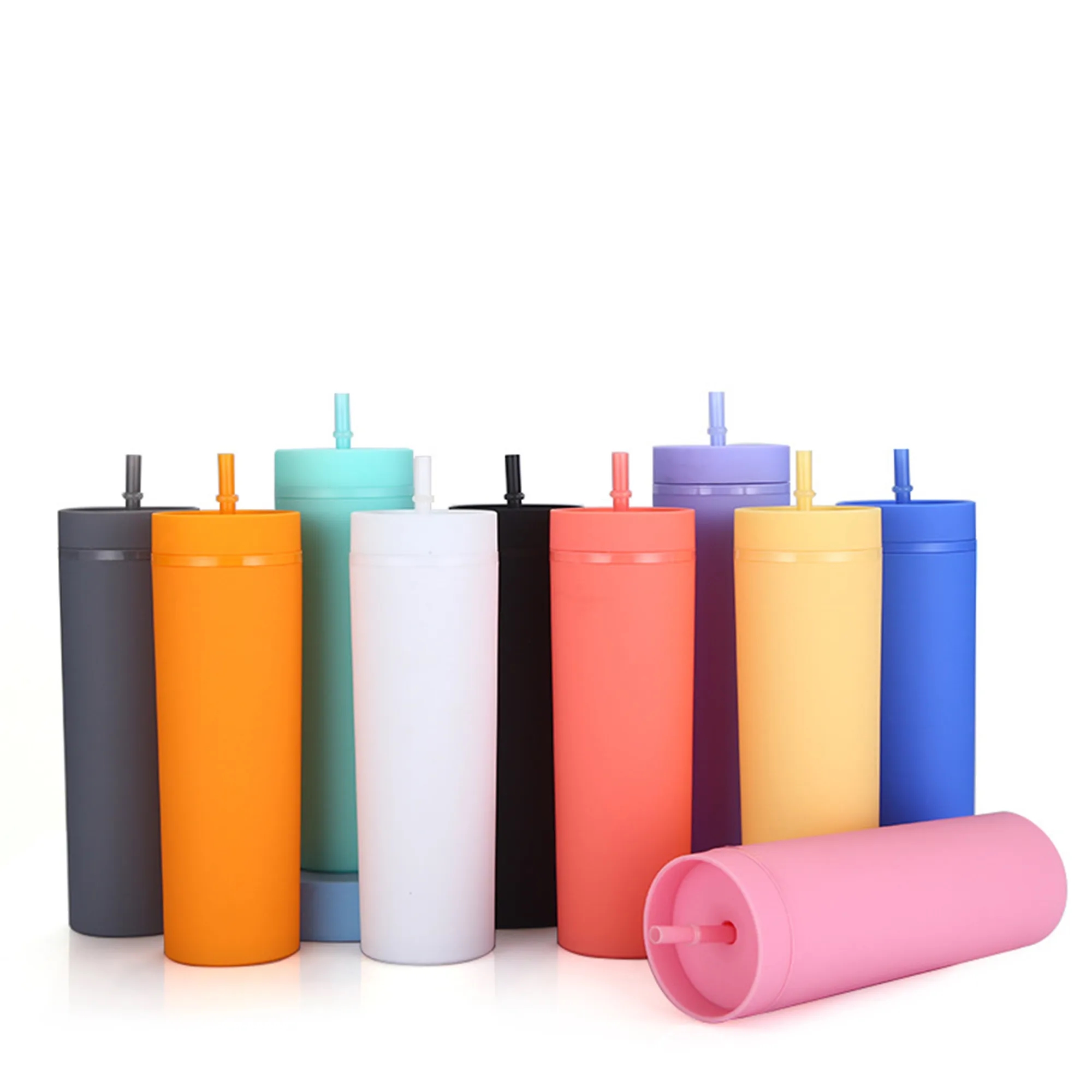 BPA Free Matte 16oz Double Wall Acrylic Plastic Tumbler 6