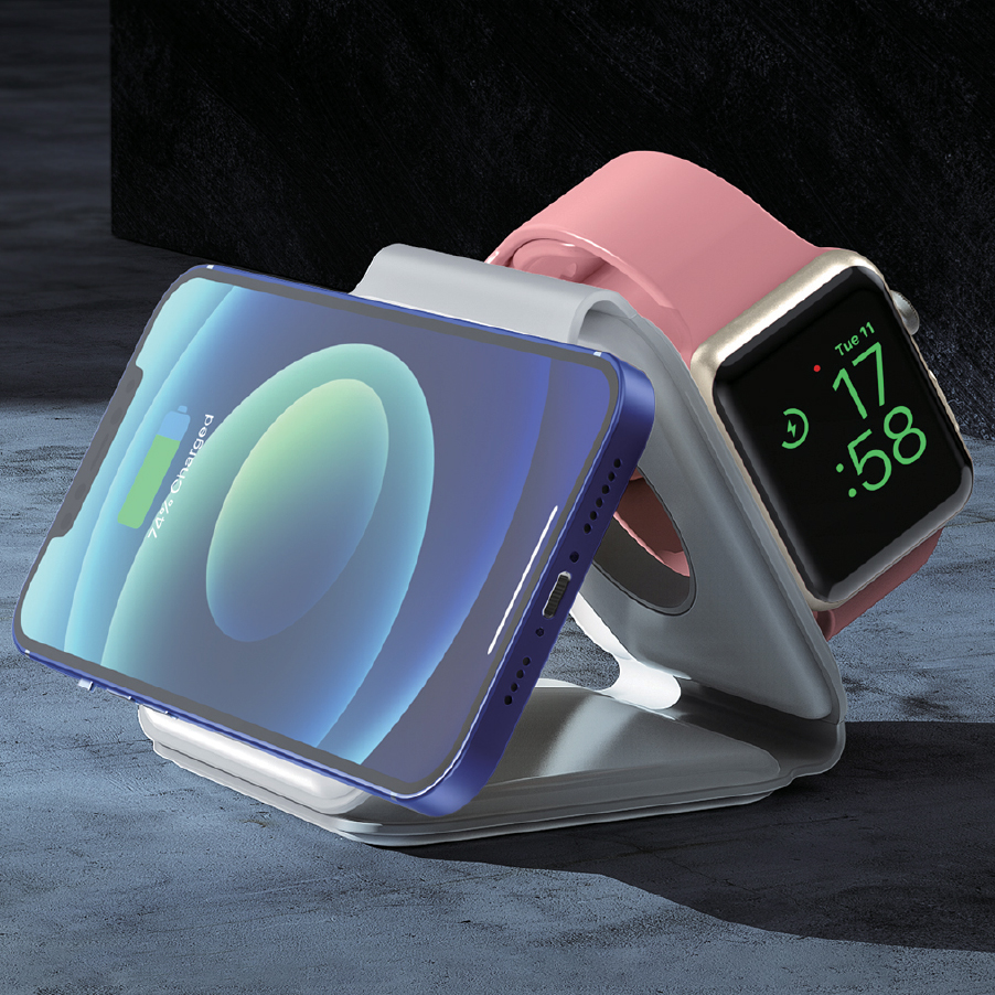 Trio Qi Compact 3-in-1 Travel Charger