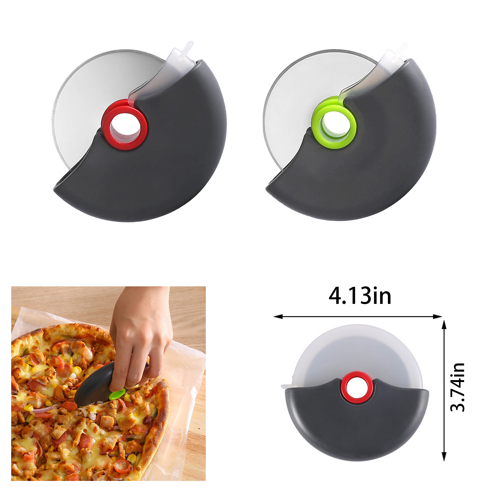 Ergonomic Pizza Slicer Cutter With Protective Blade Cover 2