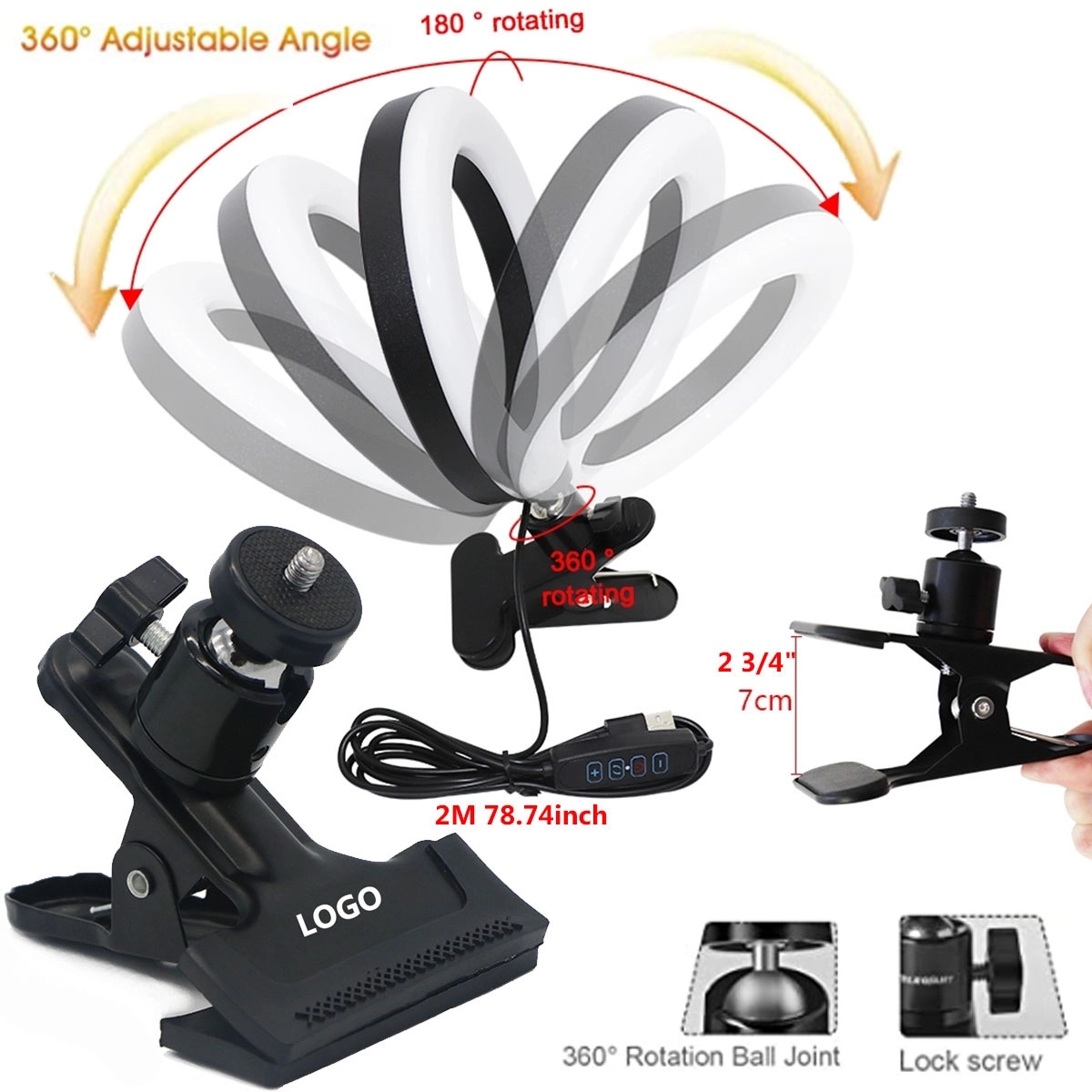 Selfie Ring Light with Clamp Mount for Desk And Laptop 6