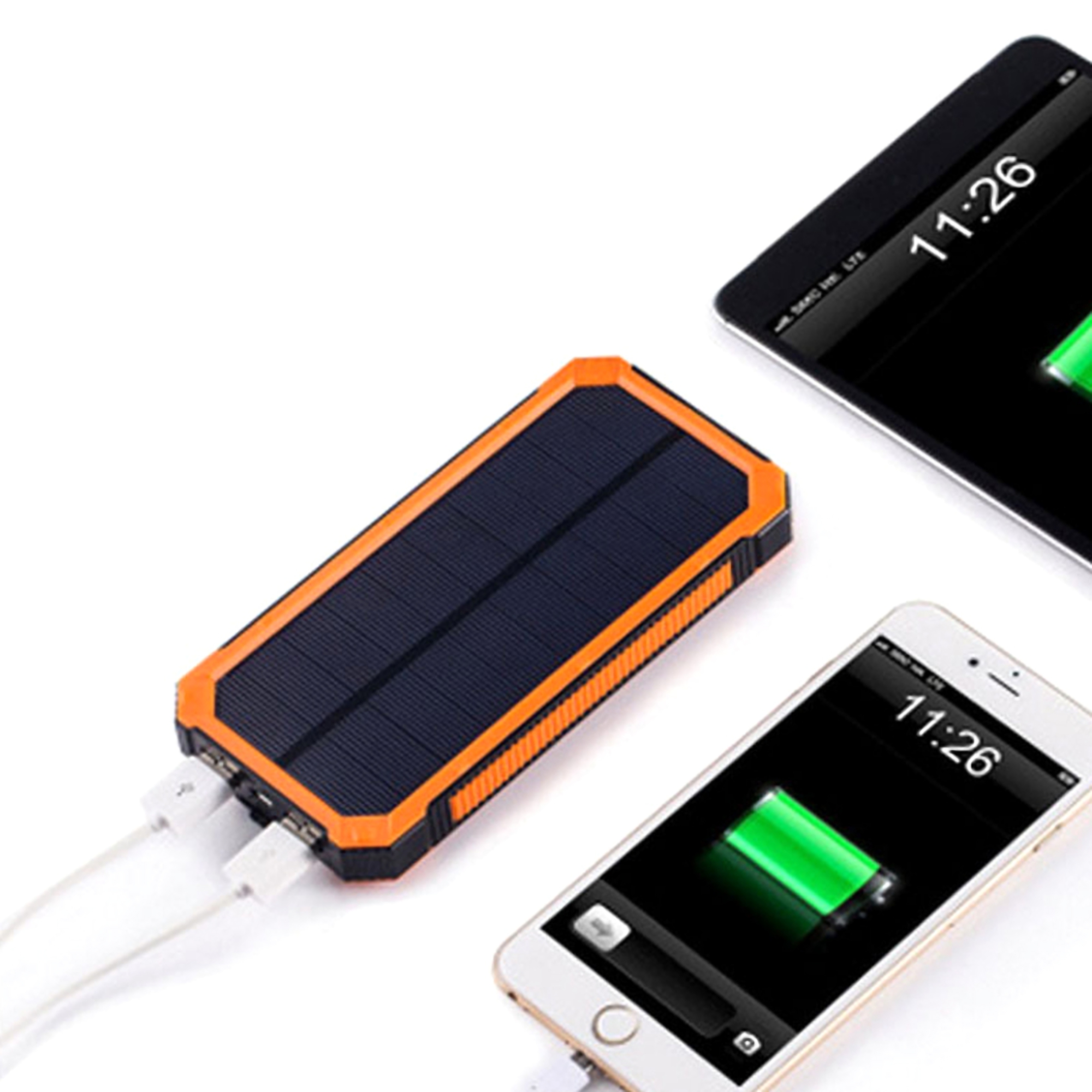10000mAh Solar Power Bank for Outdoor Camping w/Carabiner 2