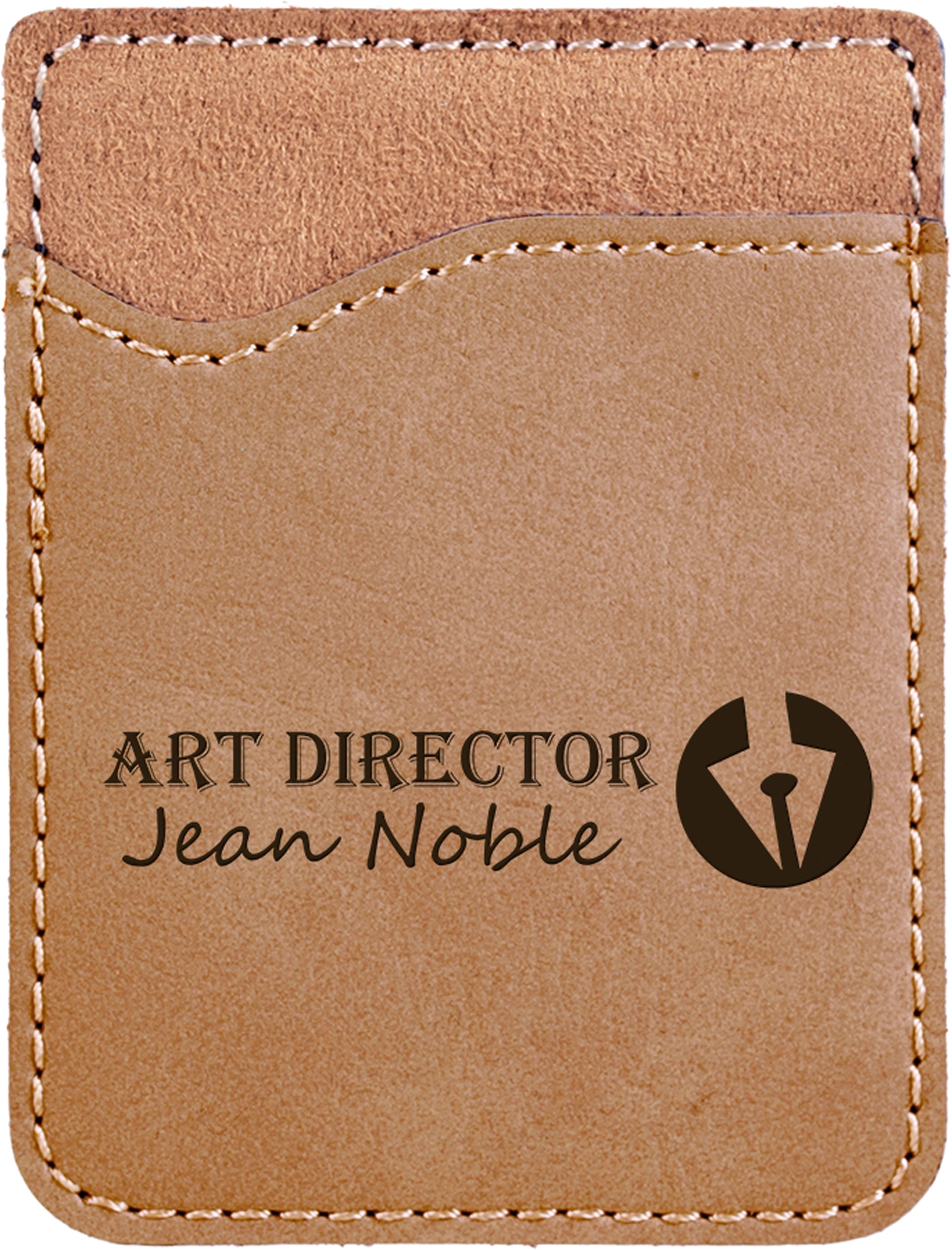 Light Brown Laserable Leatherette Phone Wallet 3