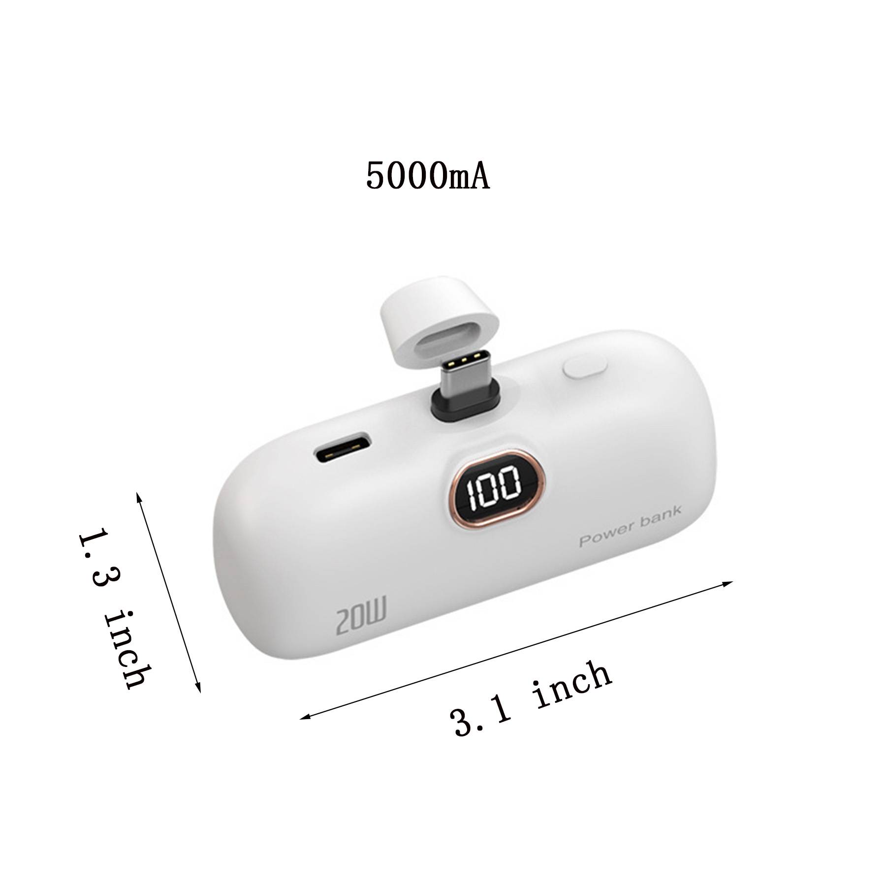 5000mAh Mini Pocket Power Bank w/ Digital Display 2