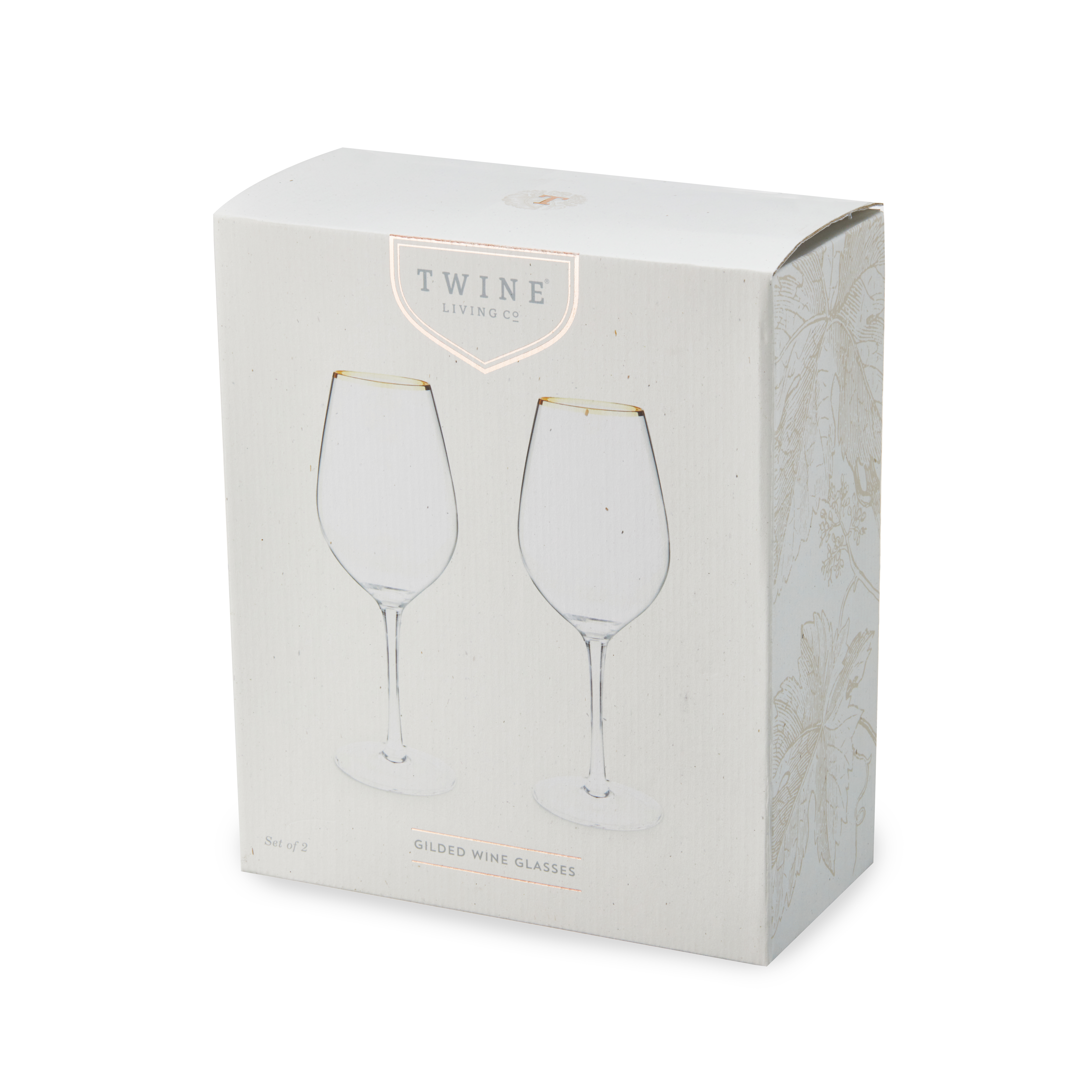 Twine Living® Gilded Stemmed Wine Glass, set of 2 6