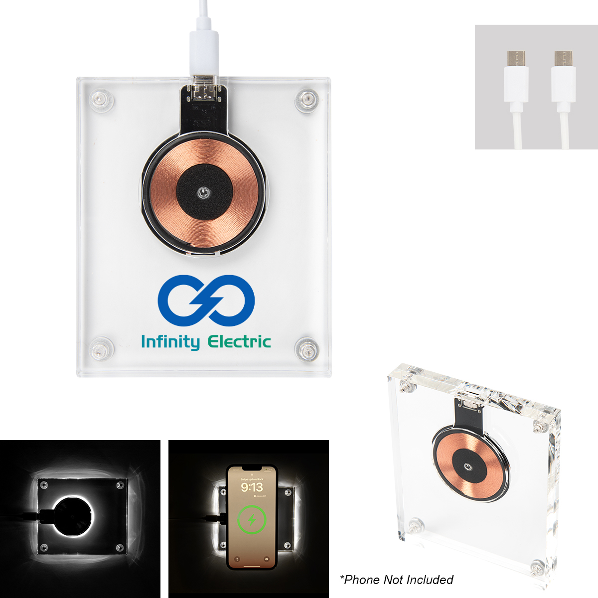 15W Acrylic Light Up Wireless Charger 1