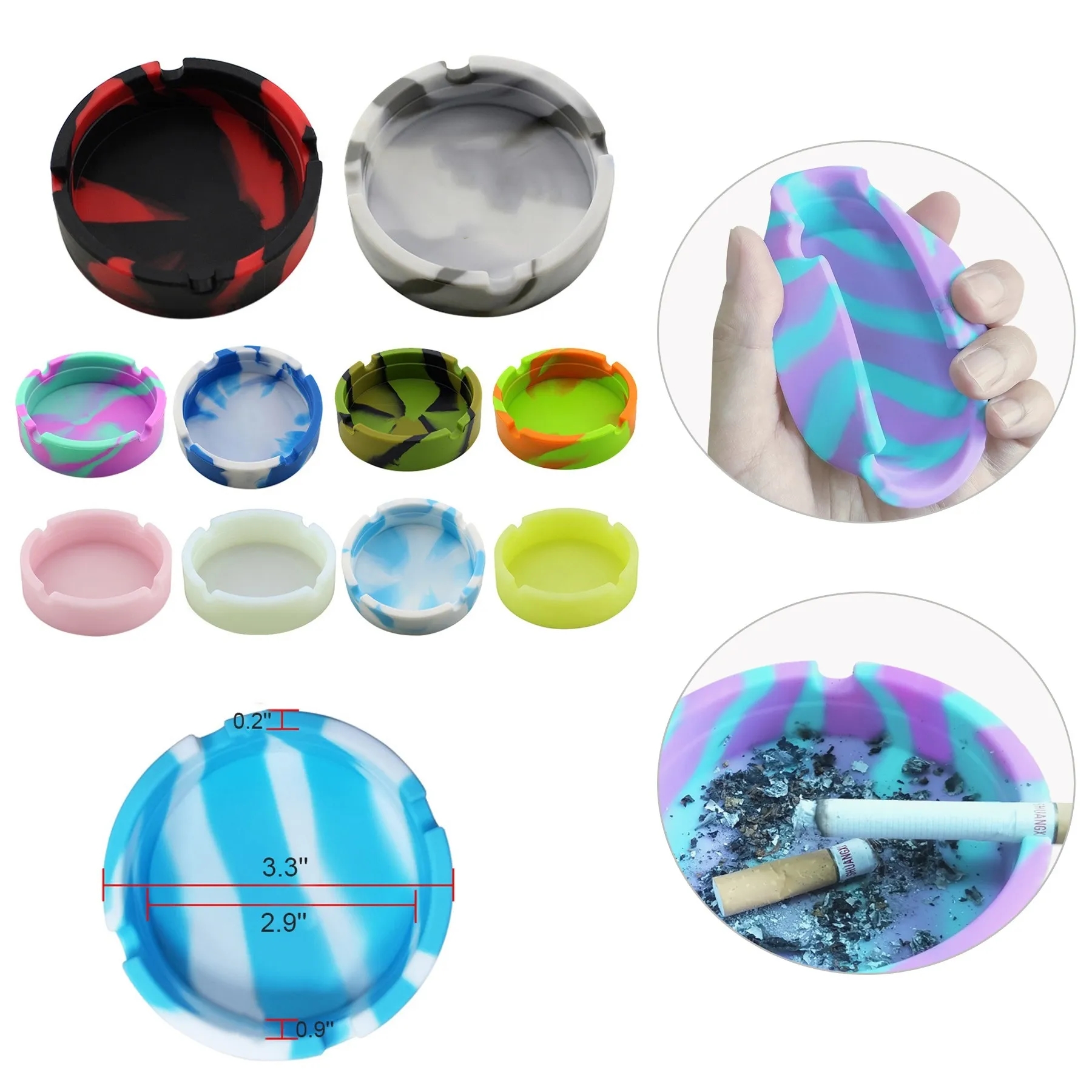 Silicone Ashtray for Cigarettes Cigar 4