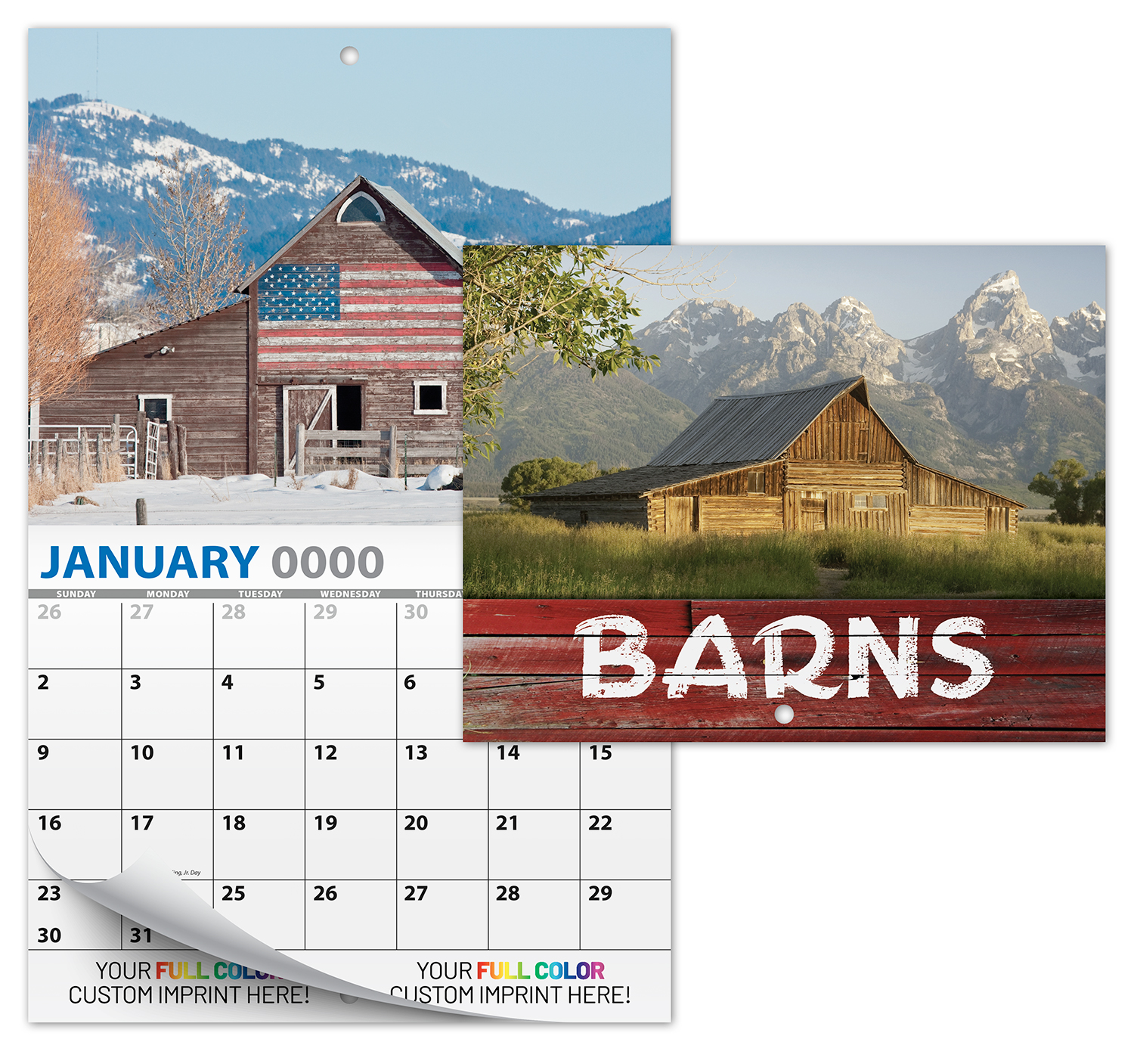 13 Month Custom Appointment Wall Calendar (High Gloss UV-Coated Cover)- BARNS 1