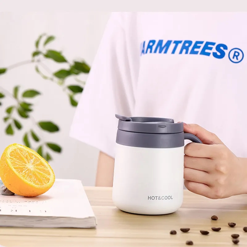 Double Wall Vacuum Reusable Coffee Cup with Handle,12oz. 5