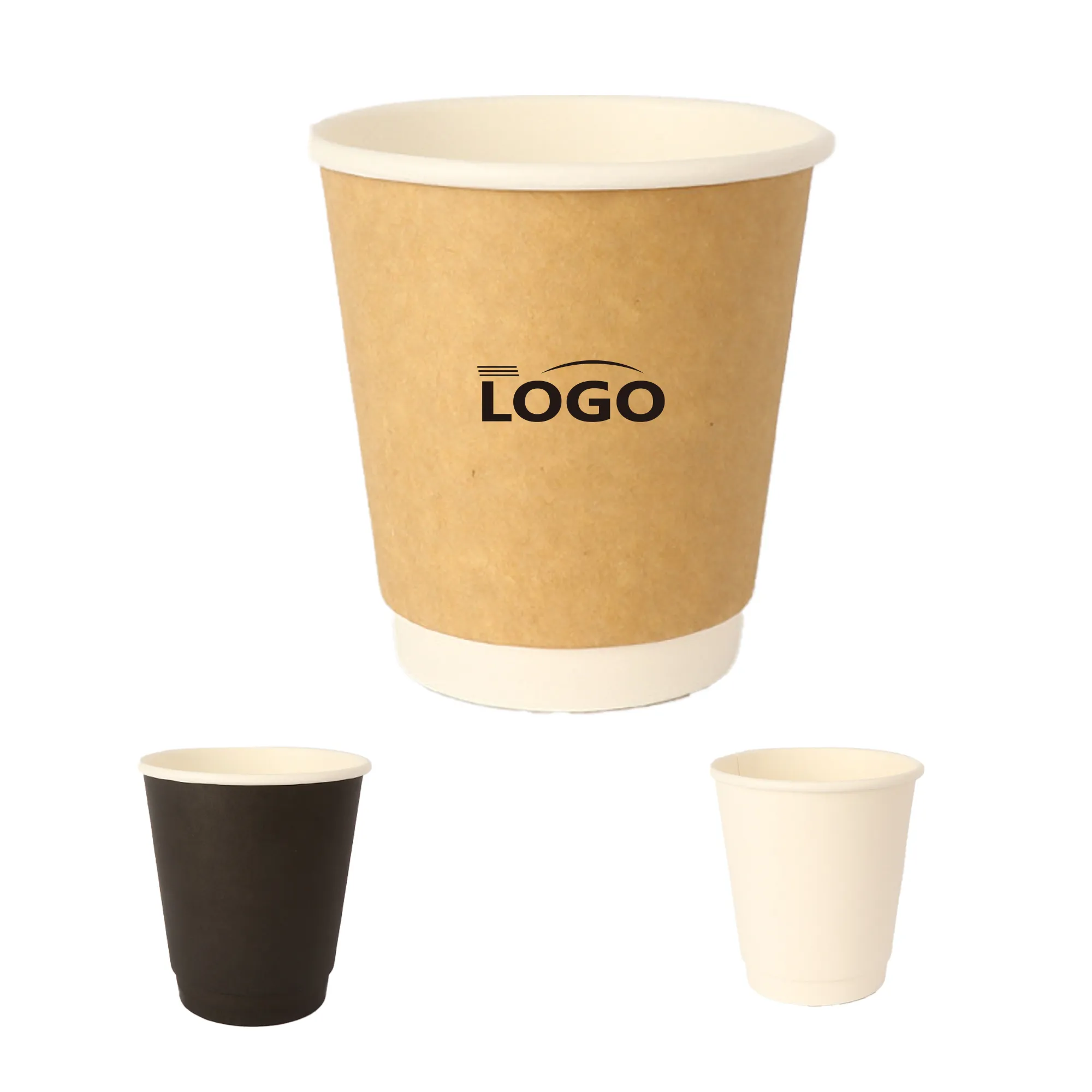 Disposable White Paper Coffee Cups Leakproof Portable 9