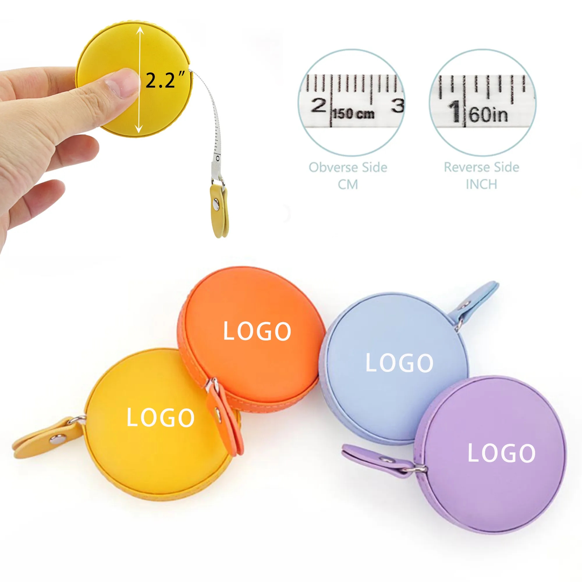 MOQ100 1.5m Leather Round Tape Measure 4