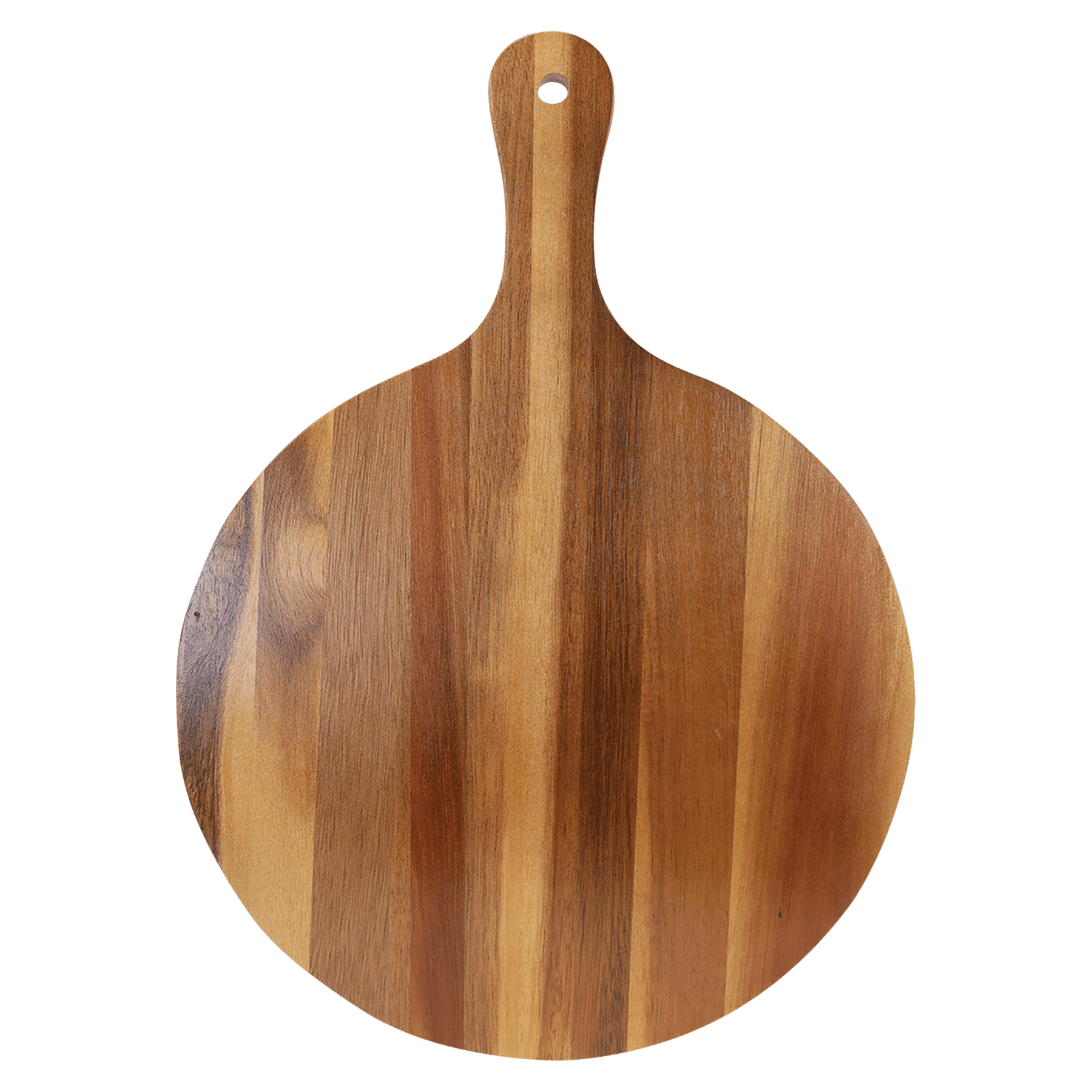 14 1/2" x 10 1/2" Round Acacia Wood/Slate Serving Board with Handle 4