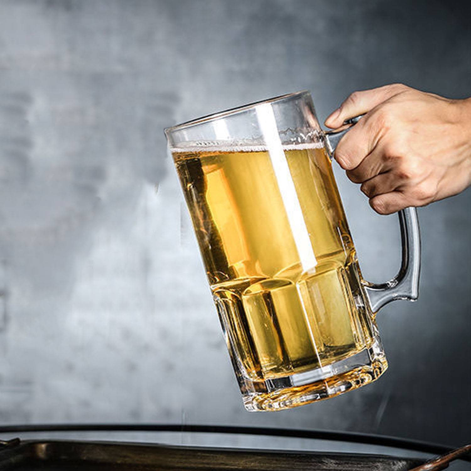35oz Heavy Large Capacity Clear Glass Beer Mug 3