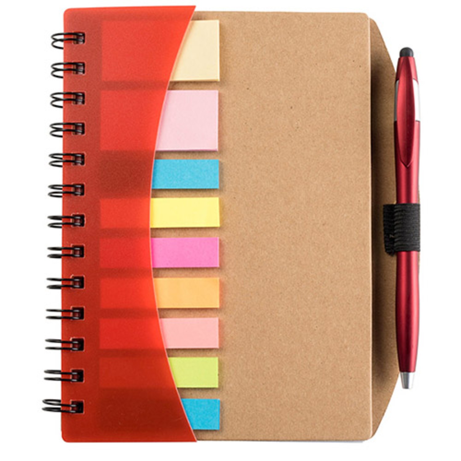 Inkspire 6.1 x 7 Cardboard Spiral Journal with Pen - Unlined 9