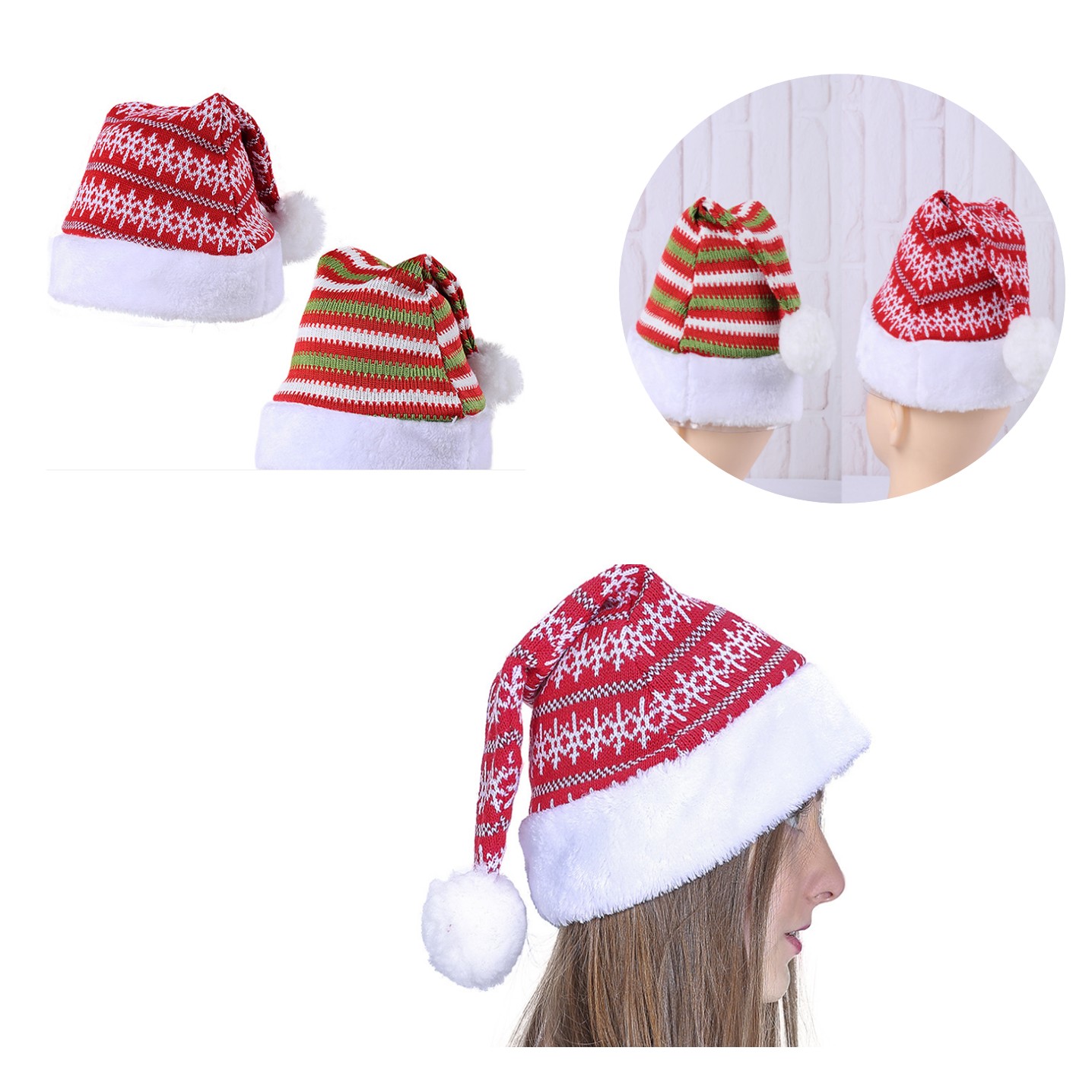 Santa Hat Christmas Ball Ornament Hats 2