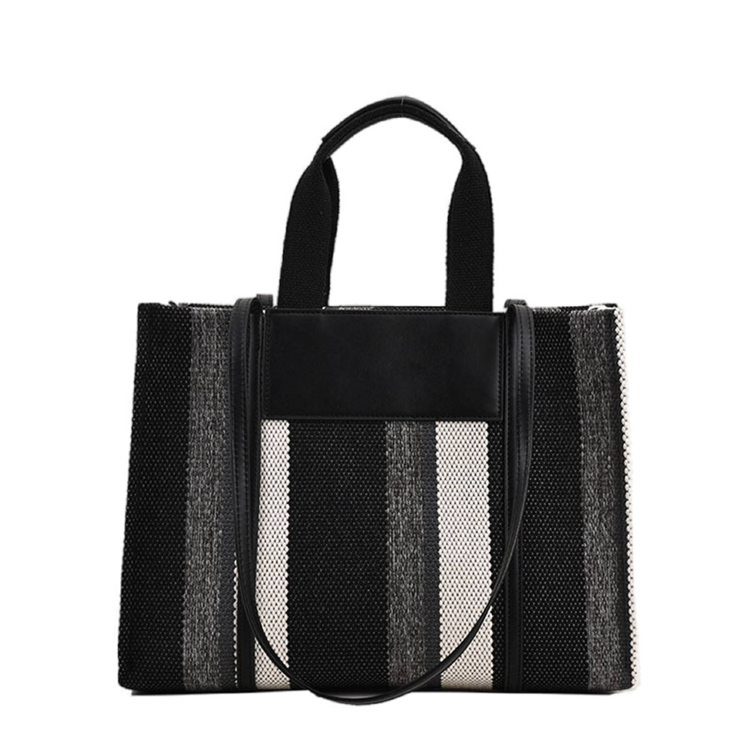 Canvas Tote Bag Trendy Clash Color Stripe, custom tote bag with logo imprint 4